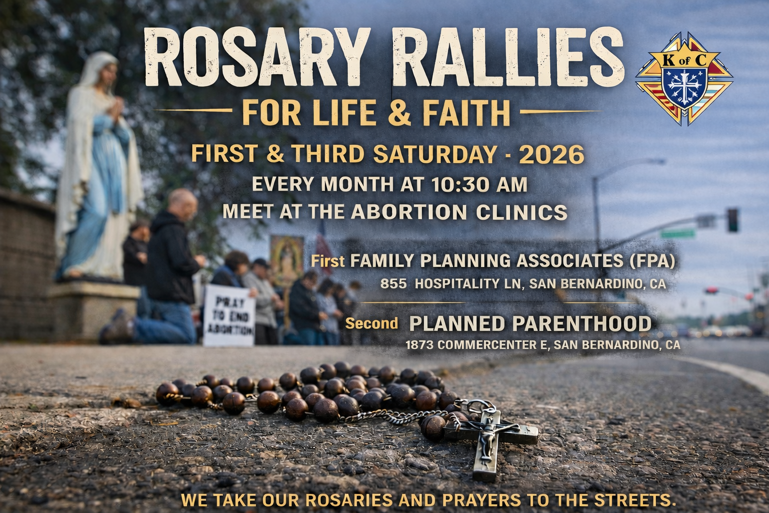 Rosary Rallies for Life &amp; Faith | First &amp; Third Saturdays 2026