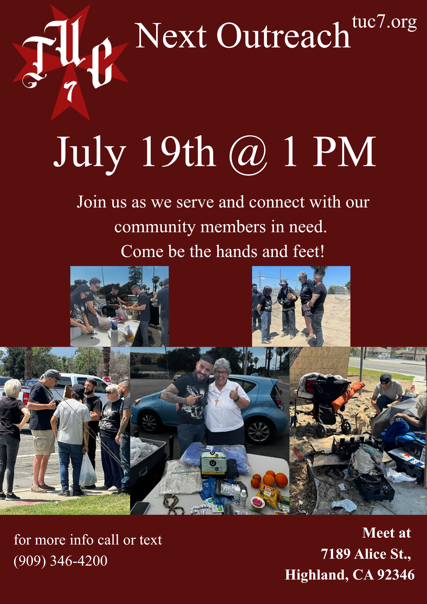  Sunday, July 19 Sunday Homeless Outreach