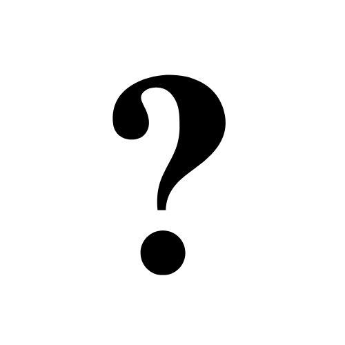 A graphic of a black question mark.