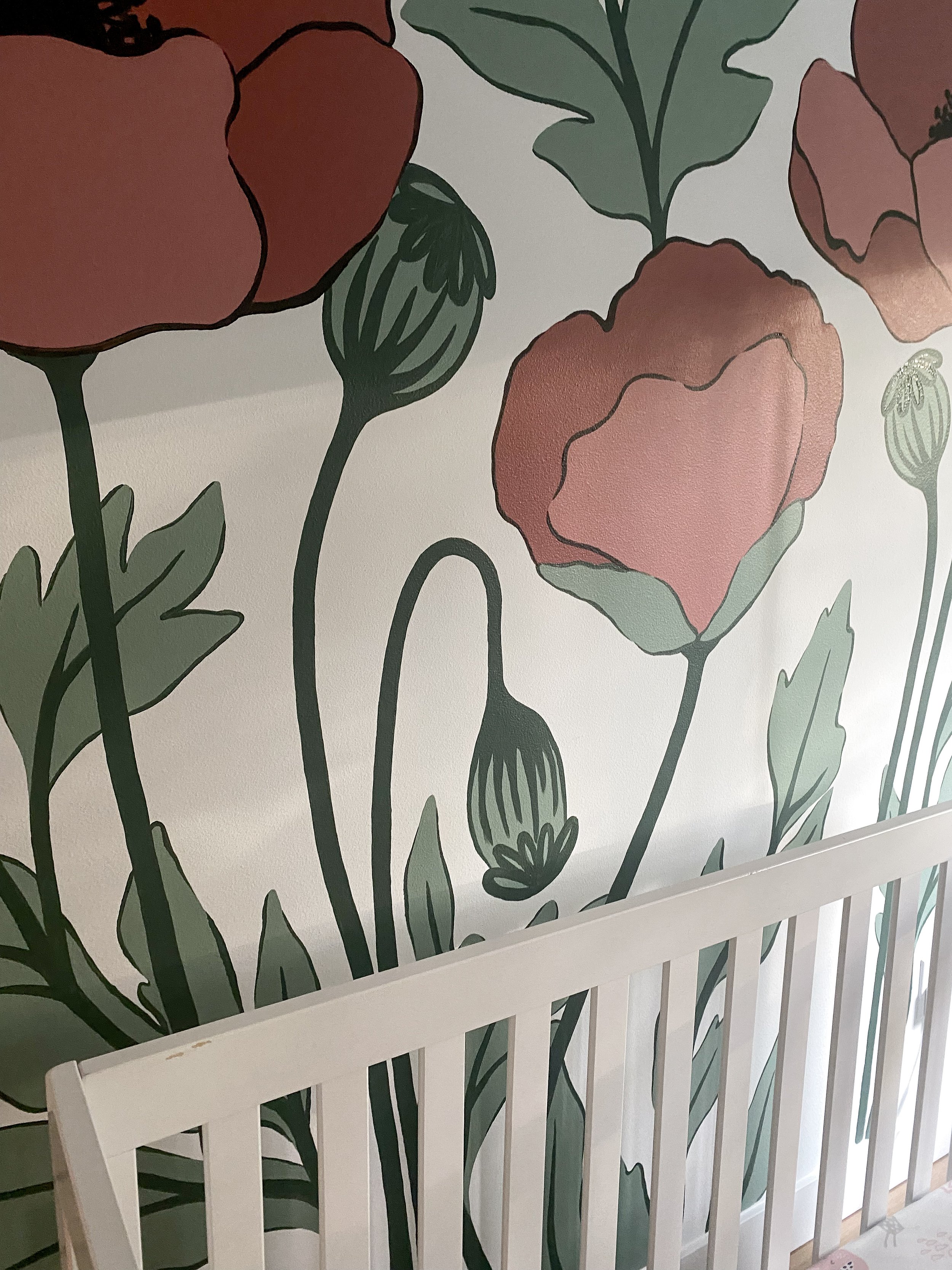 Poppies - Nursery Mural
