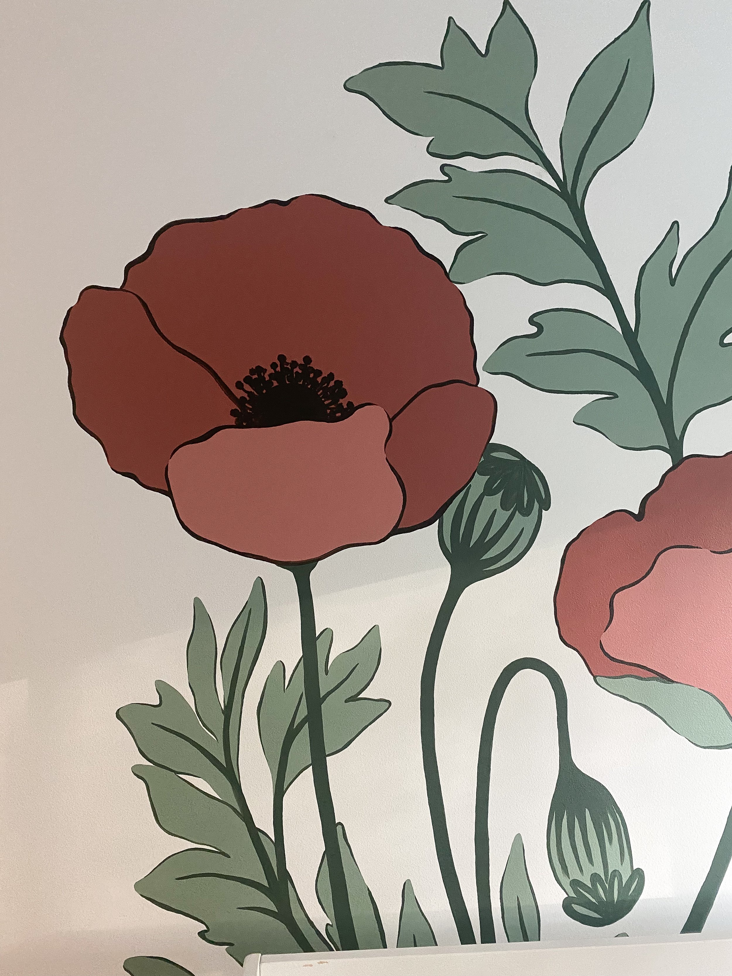 Poppies - Nursery Mural