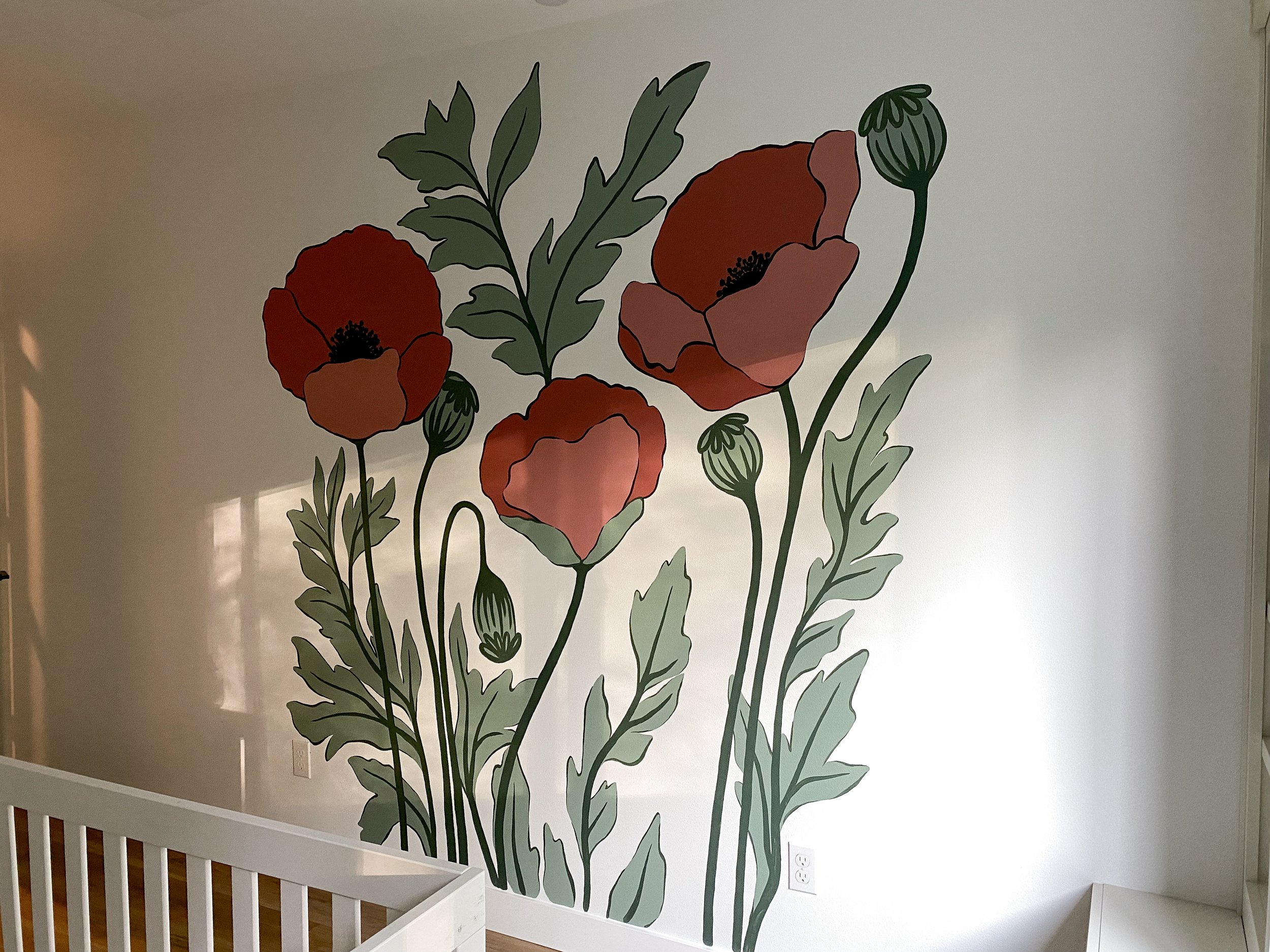 Poppies - Nursery Mural