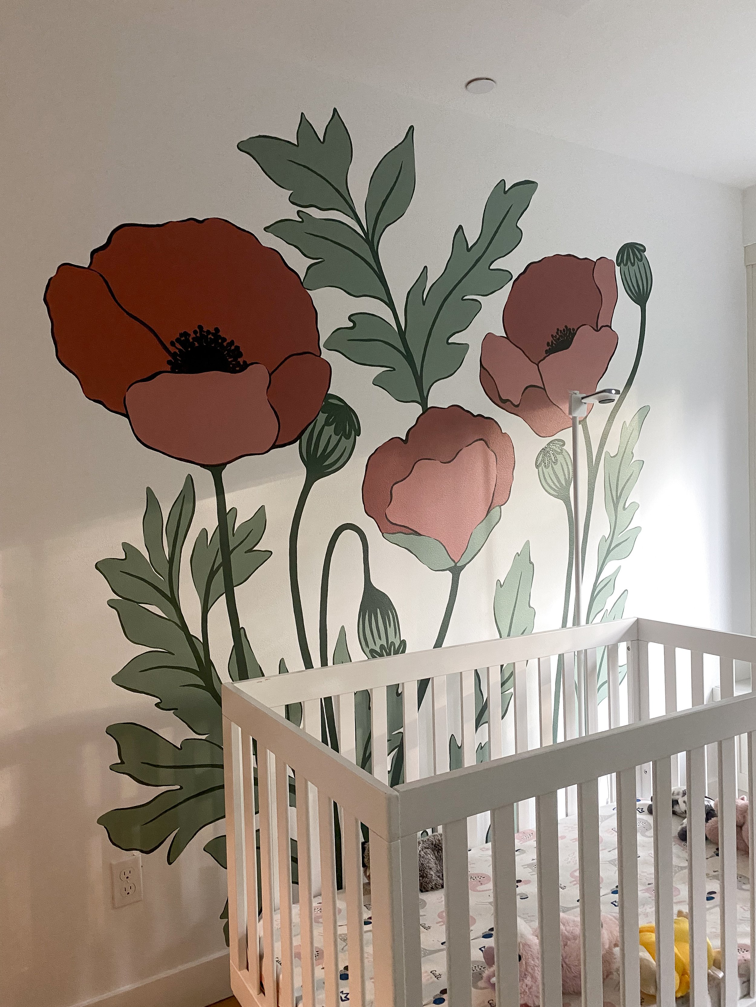 Poppies - Nursery Mural