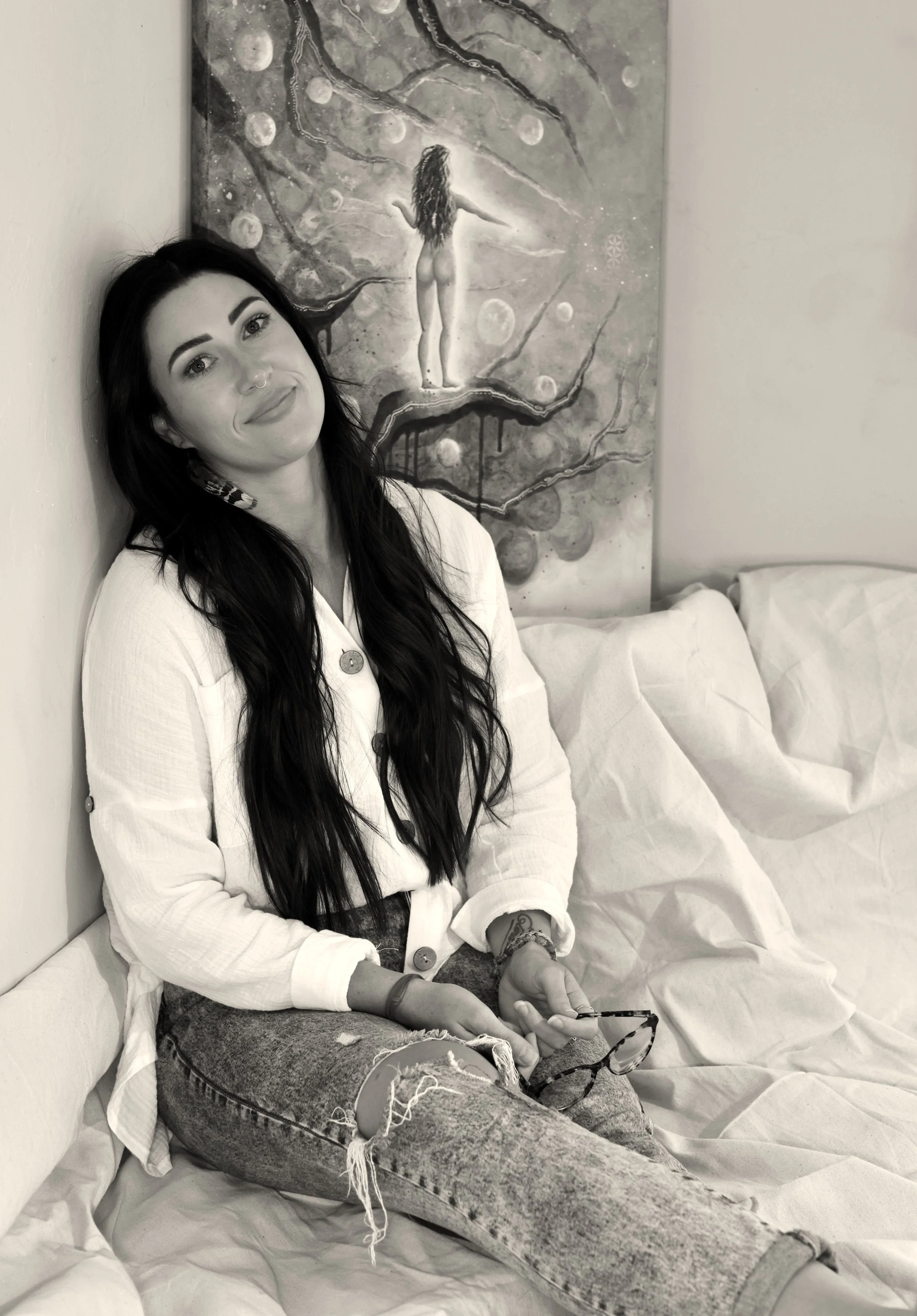 artist with a spiritual nature painting