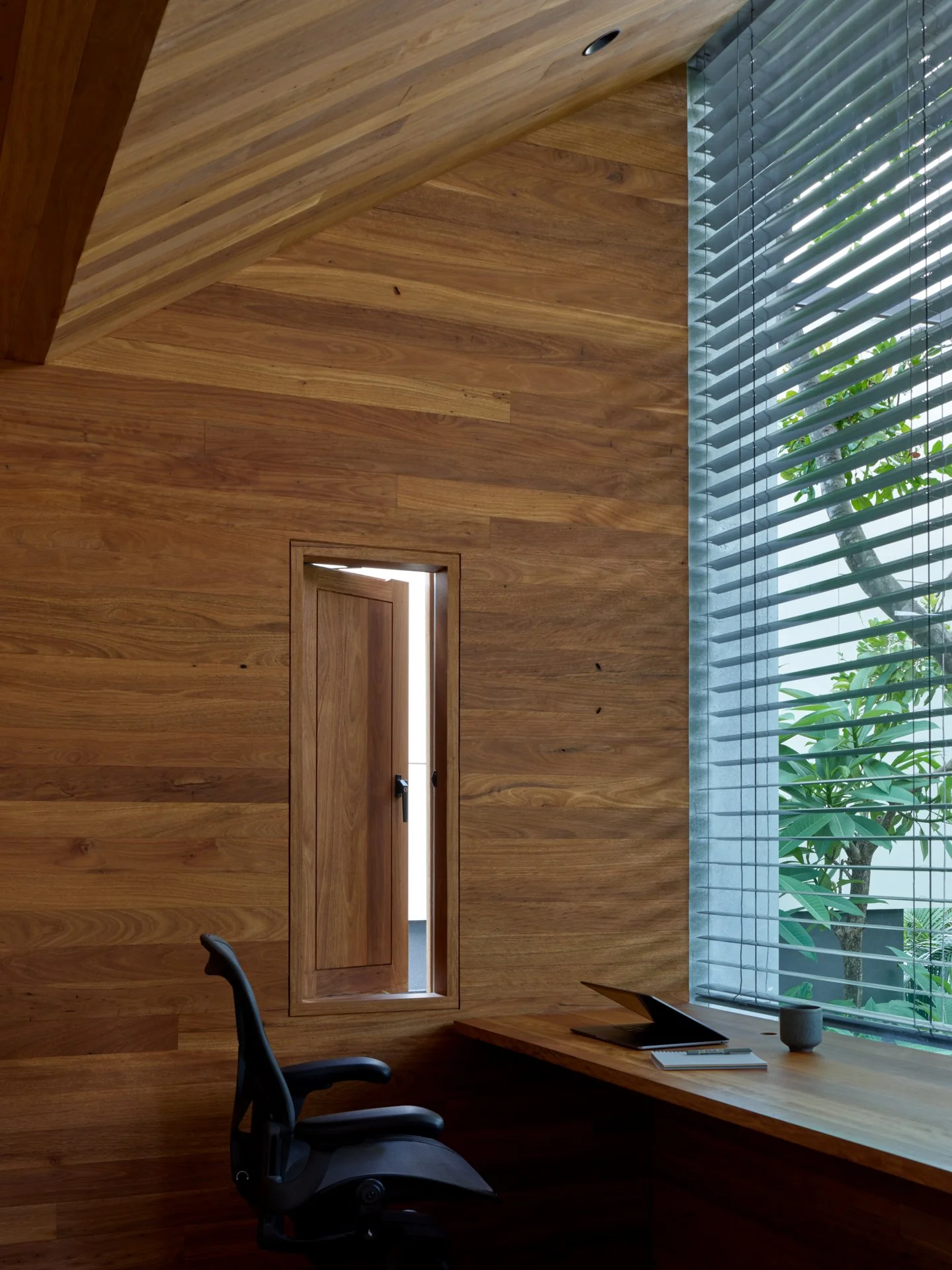 Automatic external blinds- Bespoke renovation to home in New Farm, Brisbane, by Allen Brothers Construction.