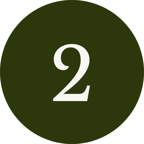 Green circle with the number 2 in white text