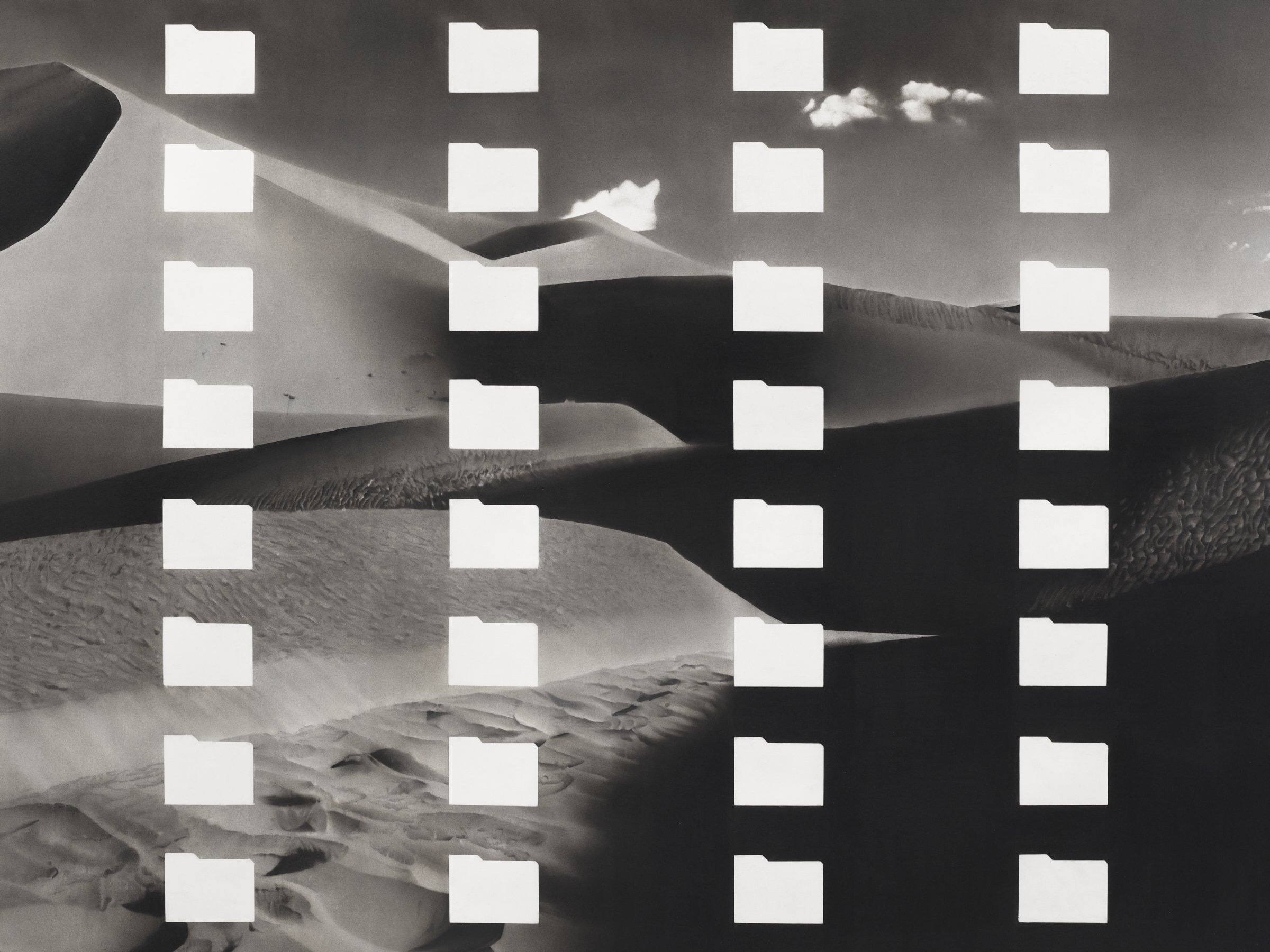 Andreas Albrectsen 'Untitled (Folders X)' 2026. Dry pastel drawing on paper. 141 x 216 cm. Photo: Malle Madsen