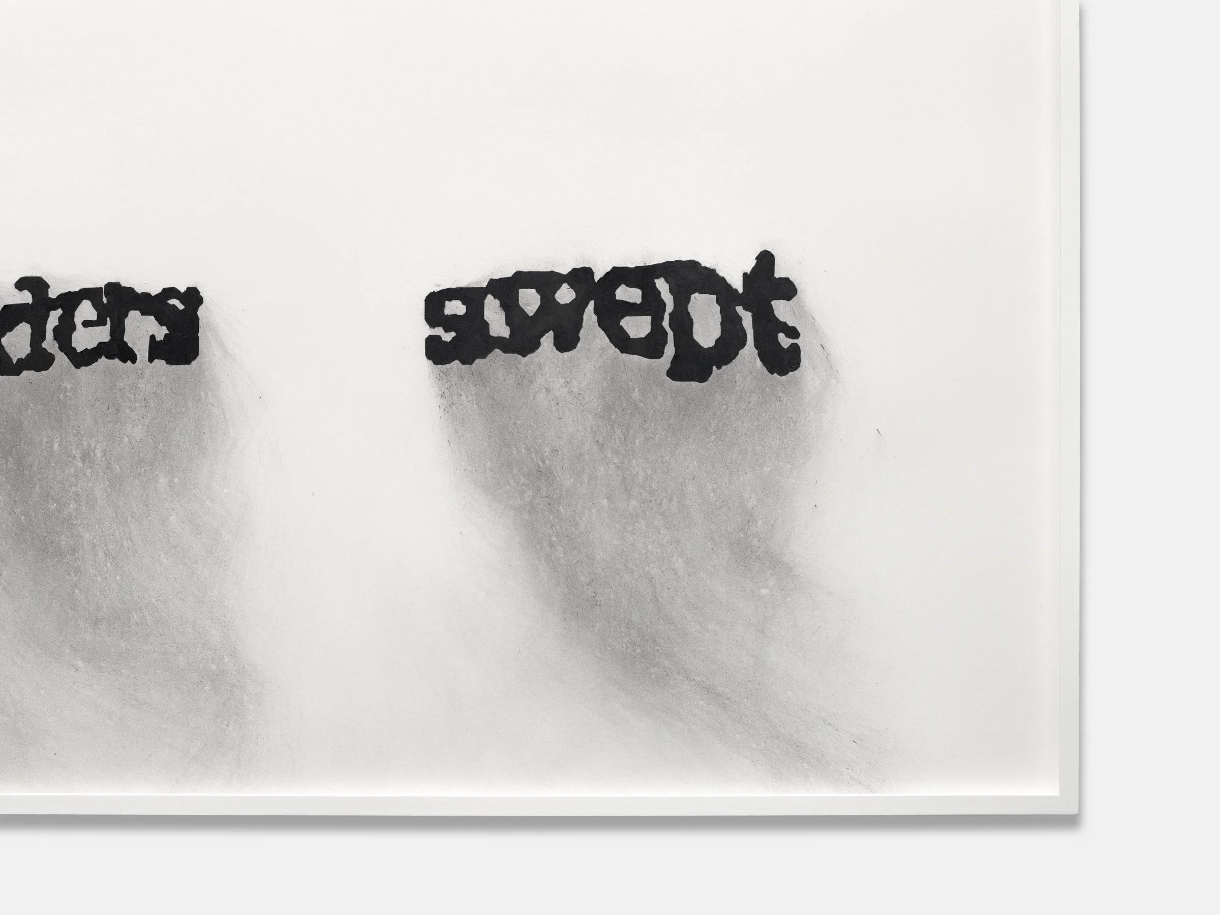 Andreas Albrectsen 'Untitled (Stockholders Swept)' 2026. Charcoal on mounted paper. 100 x 180 cm. Photo: Malle Madsen
