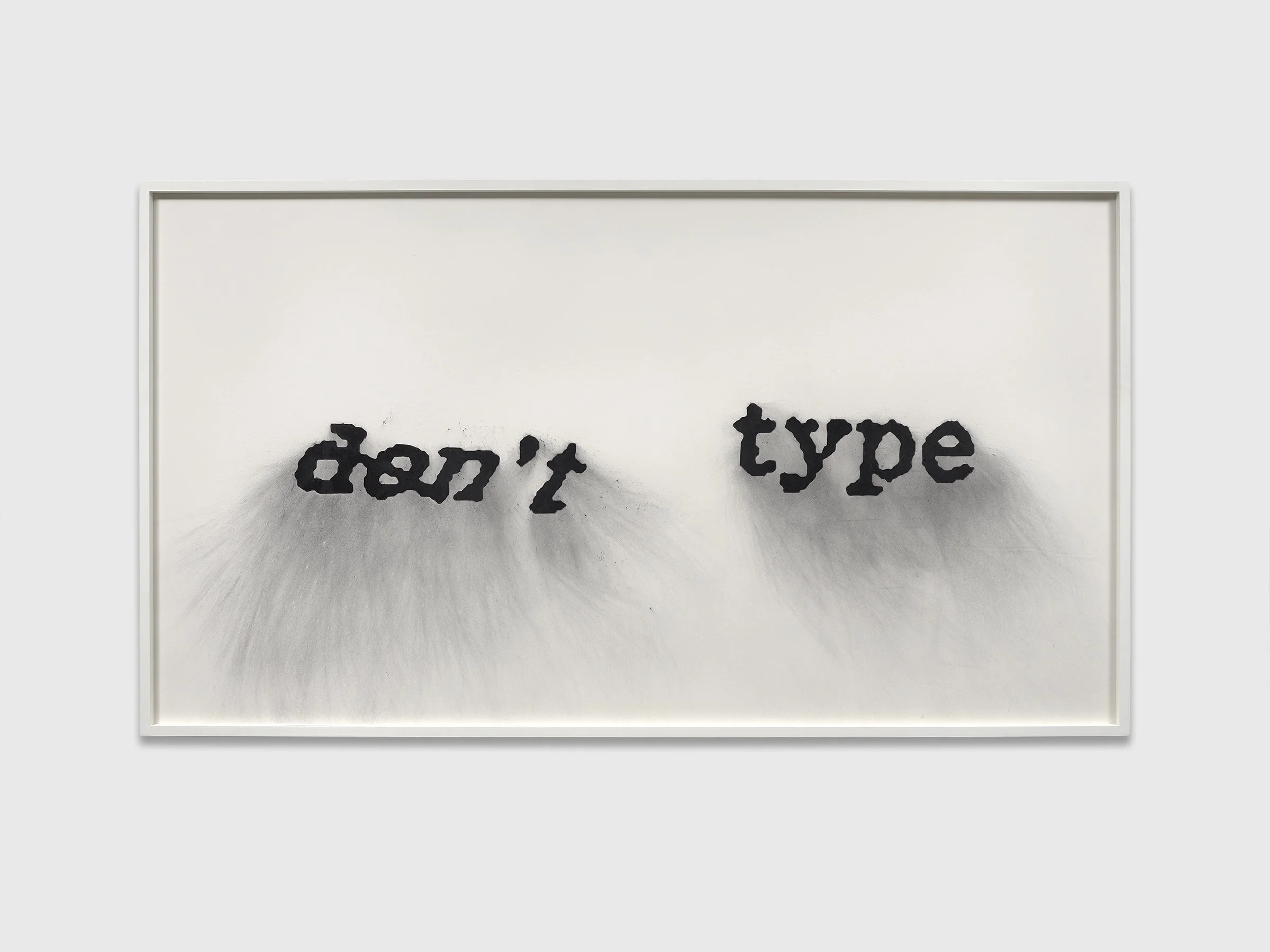 'Untitled (don't type)' 2025. Charcoal on mounted paper. 100 x 180 cm