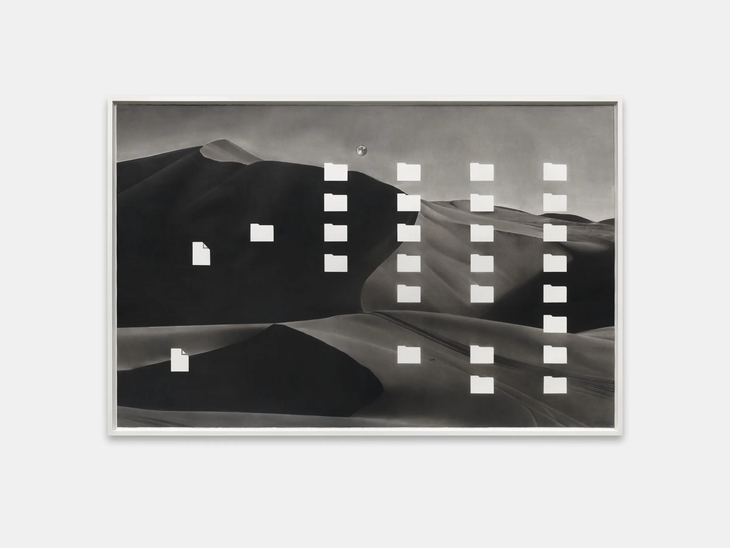 Andreas Albrectsen 'Untitled (Folders IX)' 2026. Dry pastel drawing on paper. 141 x 216 cm. Photo: Malle Madsen