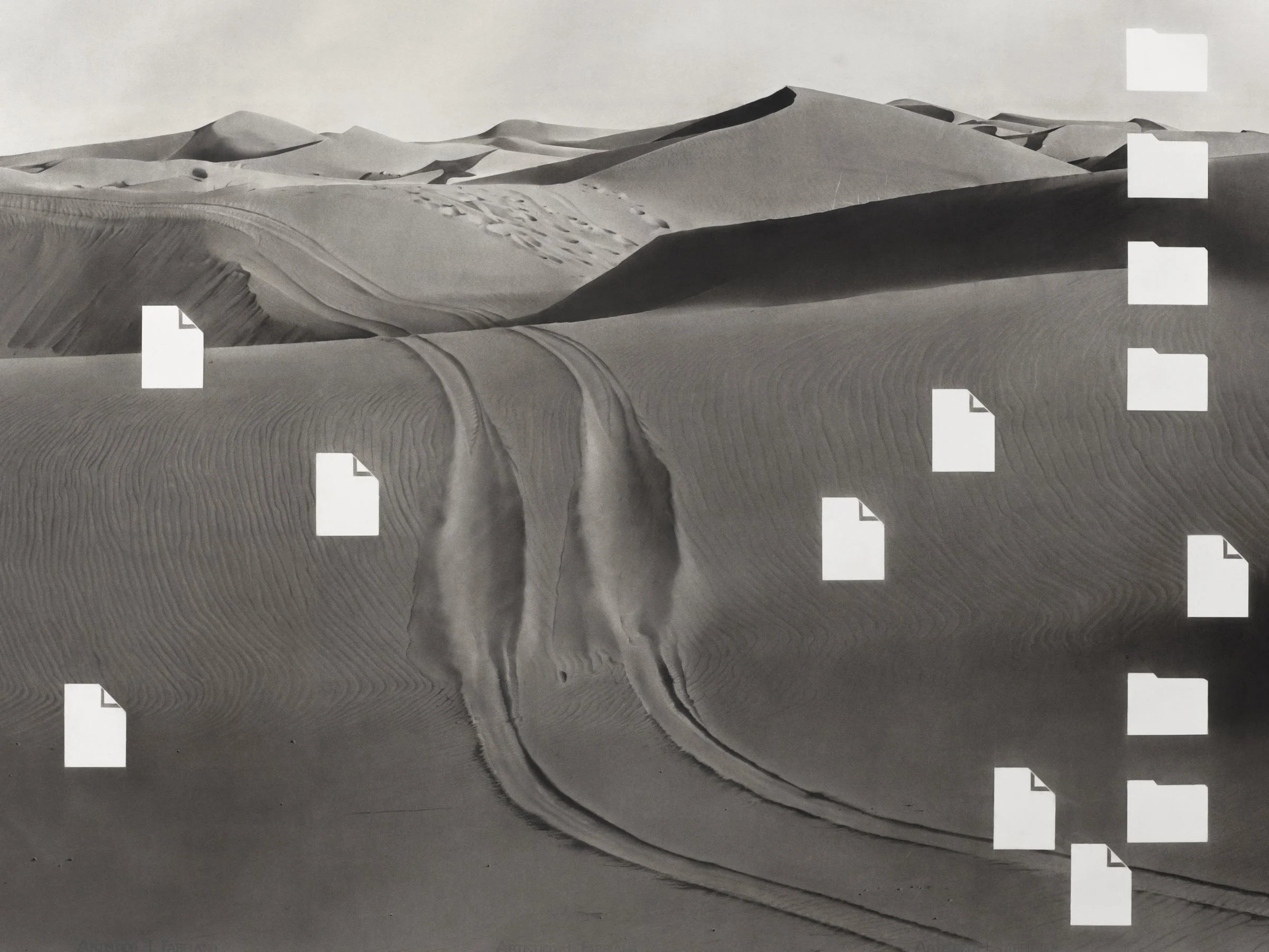 Andreas Albrectsen 'Untitled (Folders VIII)' 2026. Dry pastel drawing on paper. 141 x 216 cm. Photo: Malle Madsen