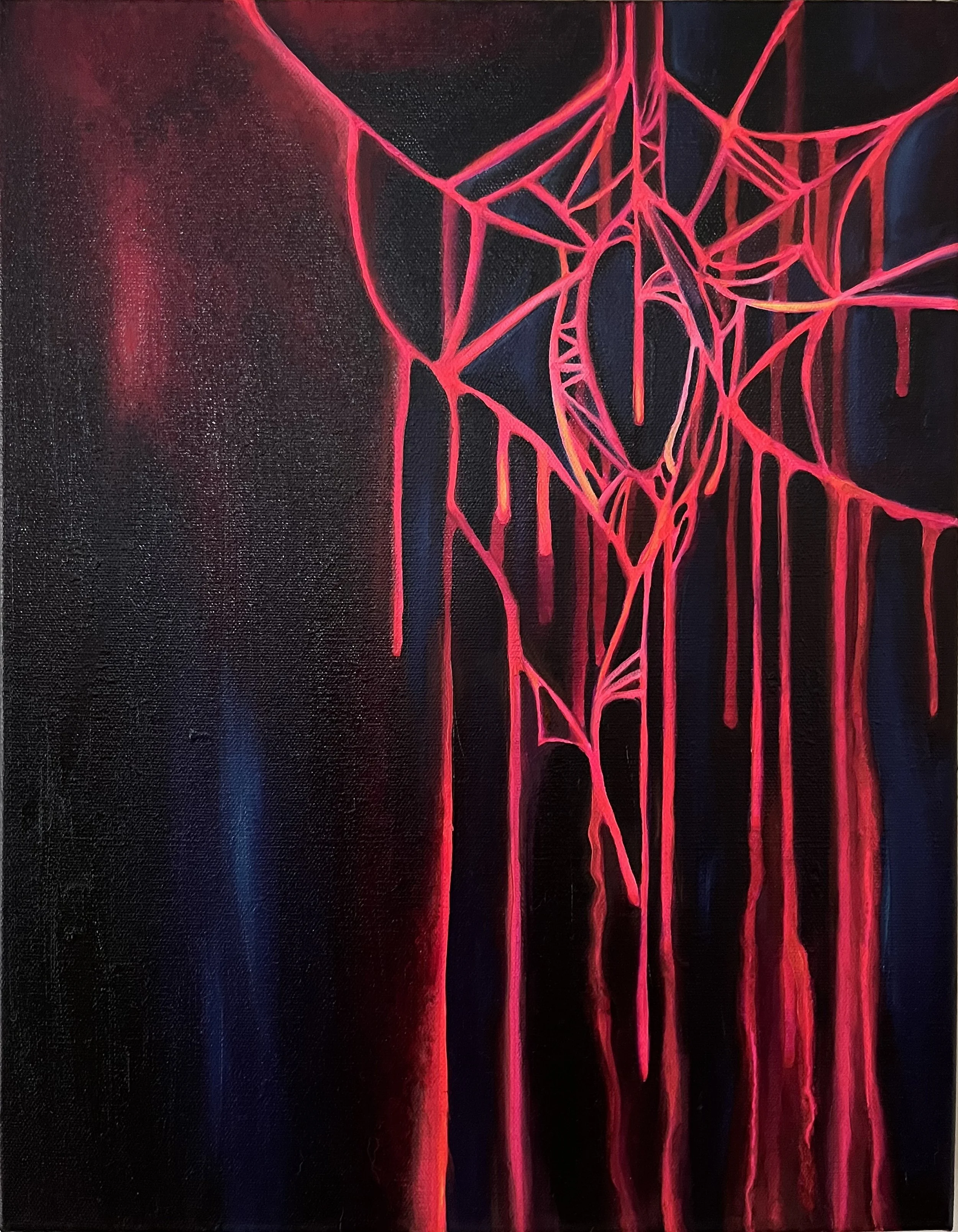 “Catching, remastered” (2026), unframed oil on canvas, 36 x 46 x 4.5cm
