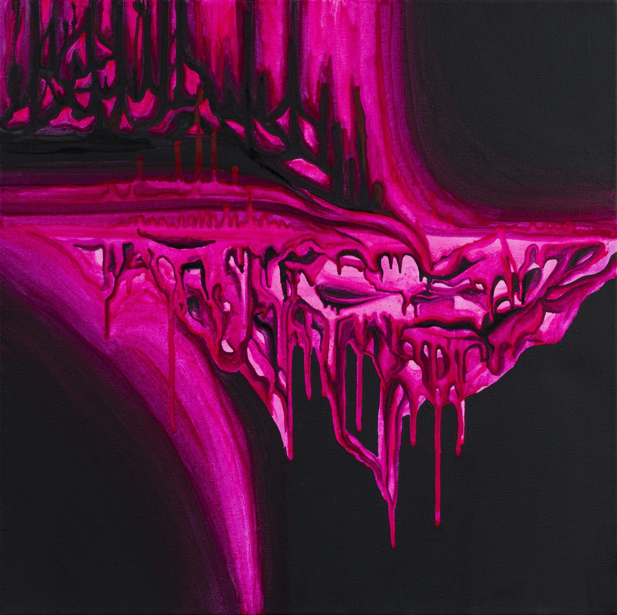 “Fading” (2025), framed acrylic on canvas, 48 x 48 x 5cm