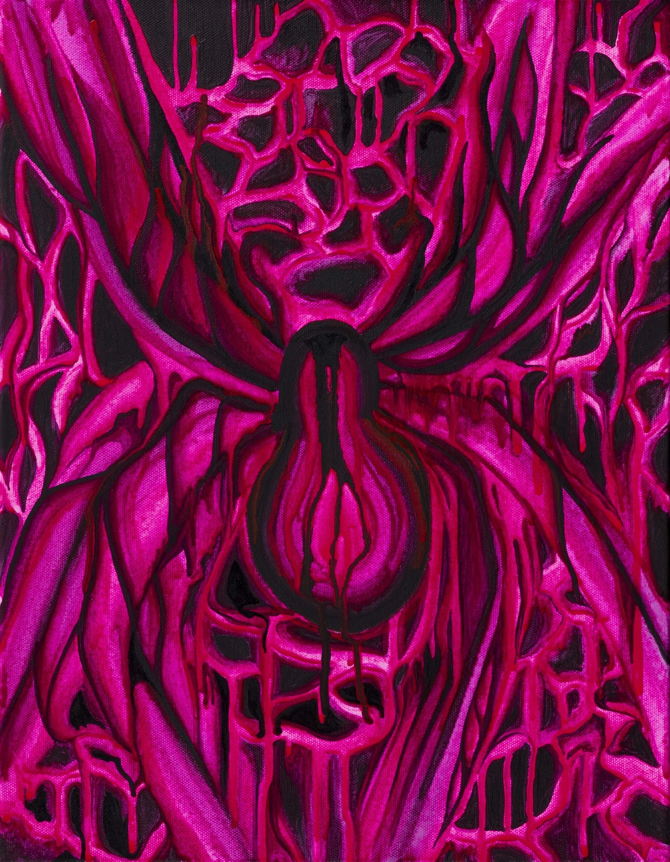 "Weaving" (2024), framed acrylic on canvas, 38 x 48 x 5cm