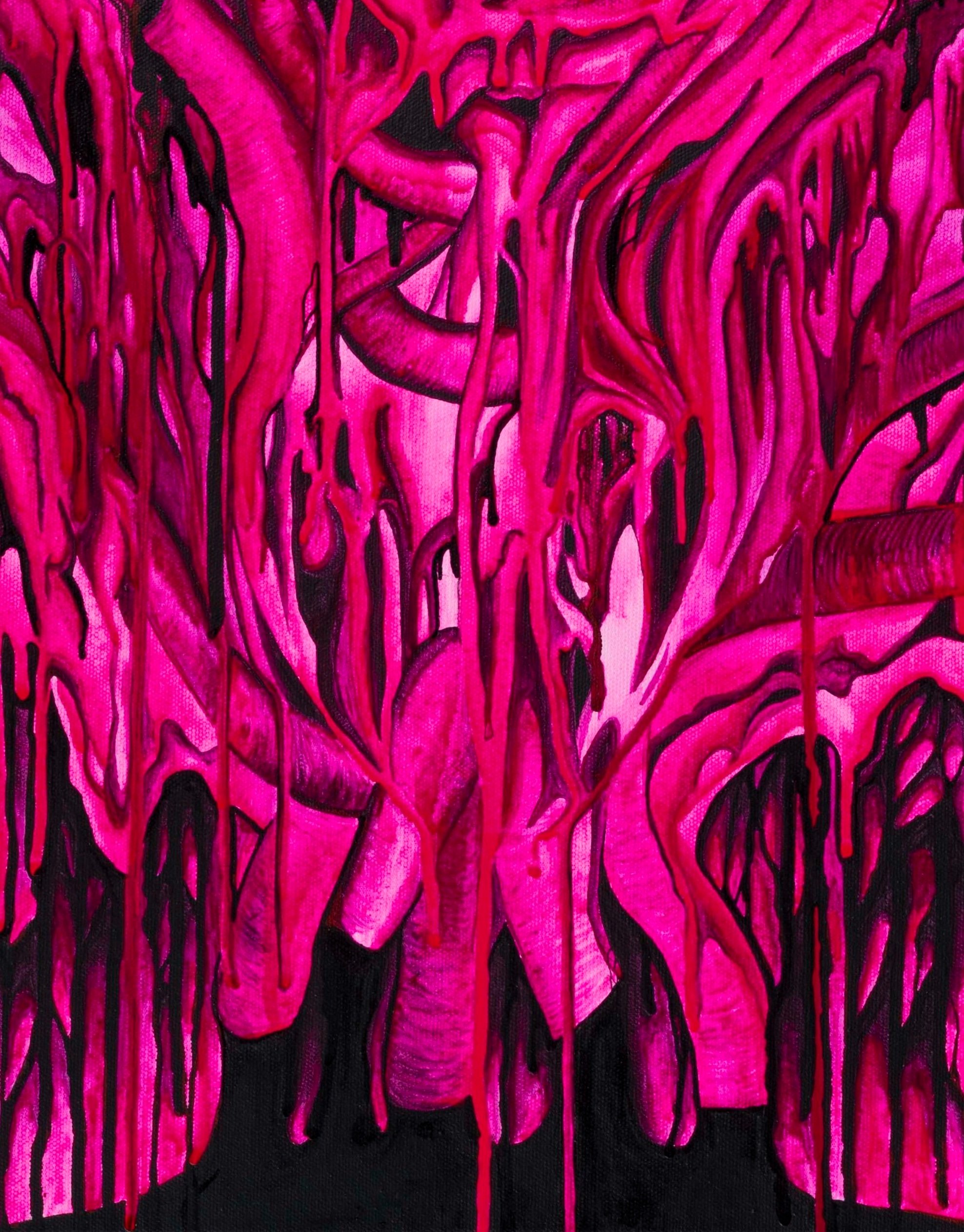 "Melting" (2025), framed acrylic on canvas, 38 x 48 x 5cm