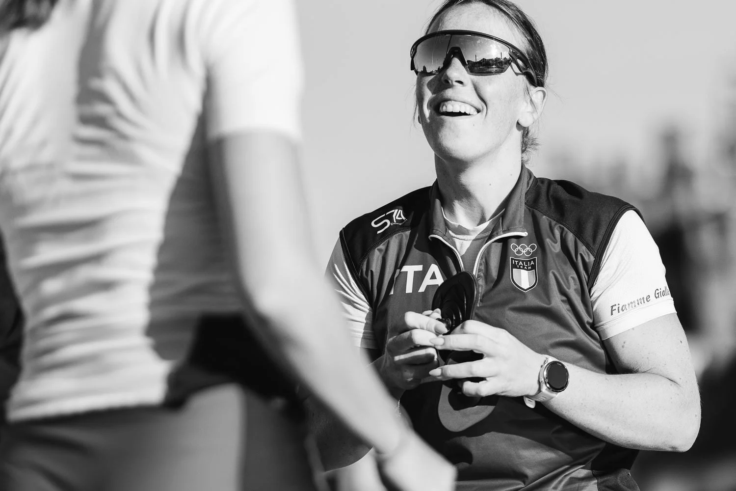 Italian teammates laughing