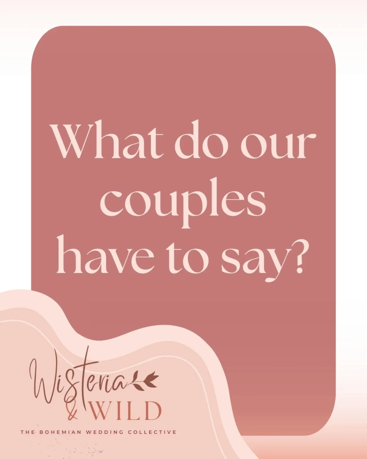 Spread the love!
Of course we love shouting about our Wisteria And Wild suppliers, but one of the reasons we do this is because we know how much our couples love them too.
These are just a few of the kind words some of our Wild crew have received. So