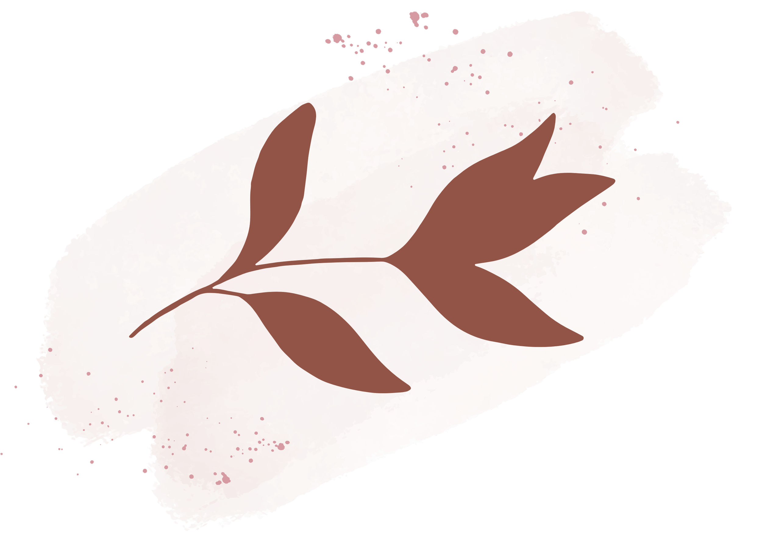 Illustration of a bar of soap with a brown leaf design on its surface, set against a textured, pinkish background with paint splatter effects.