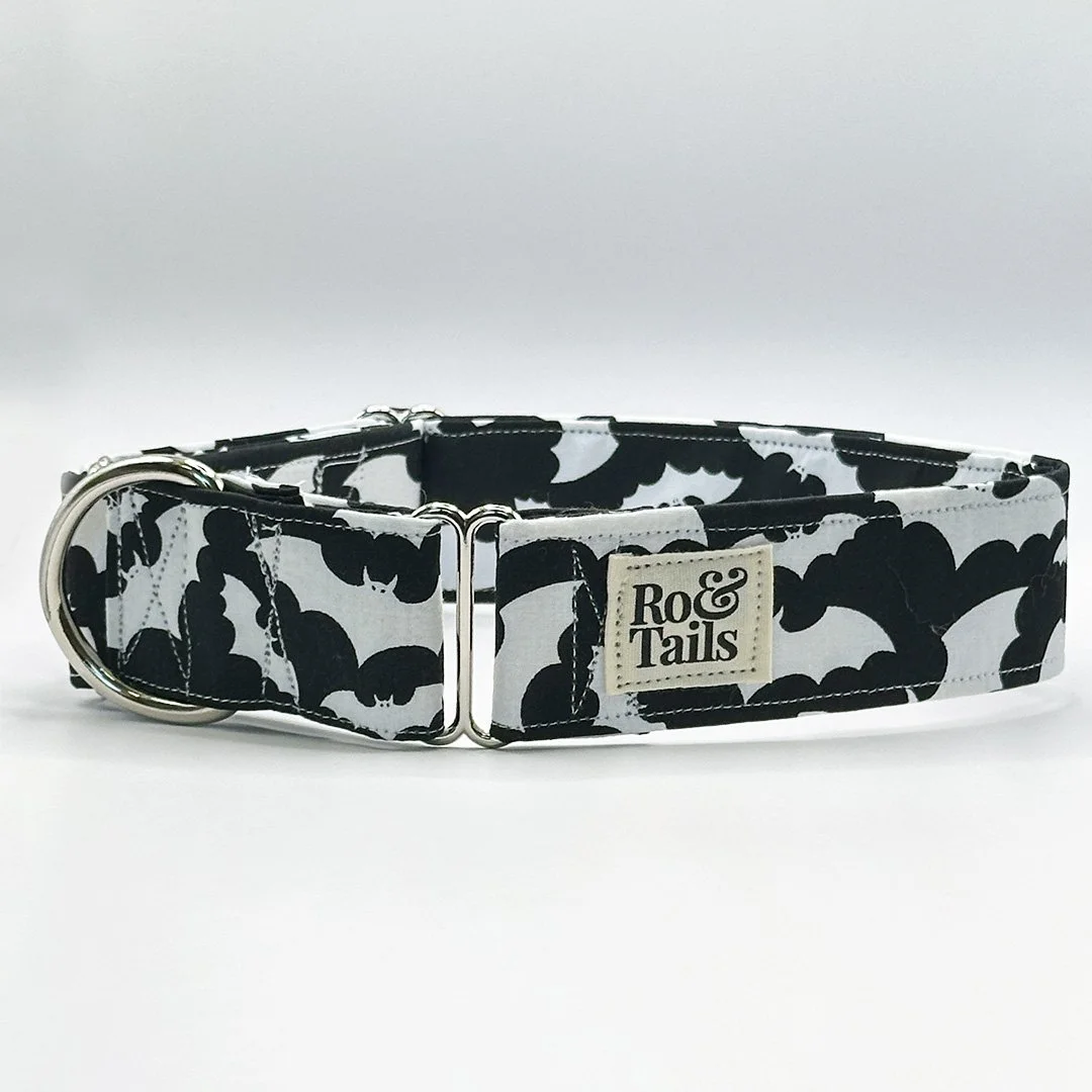 Martingale Dog Collar - The Halloween Edit - Black Bats - 38mm