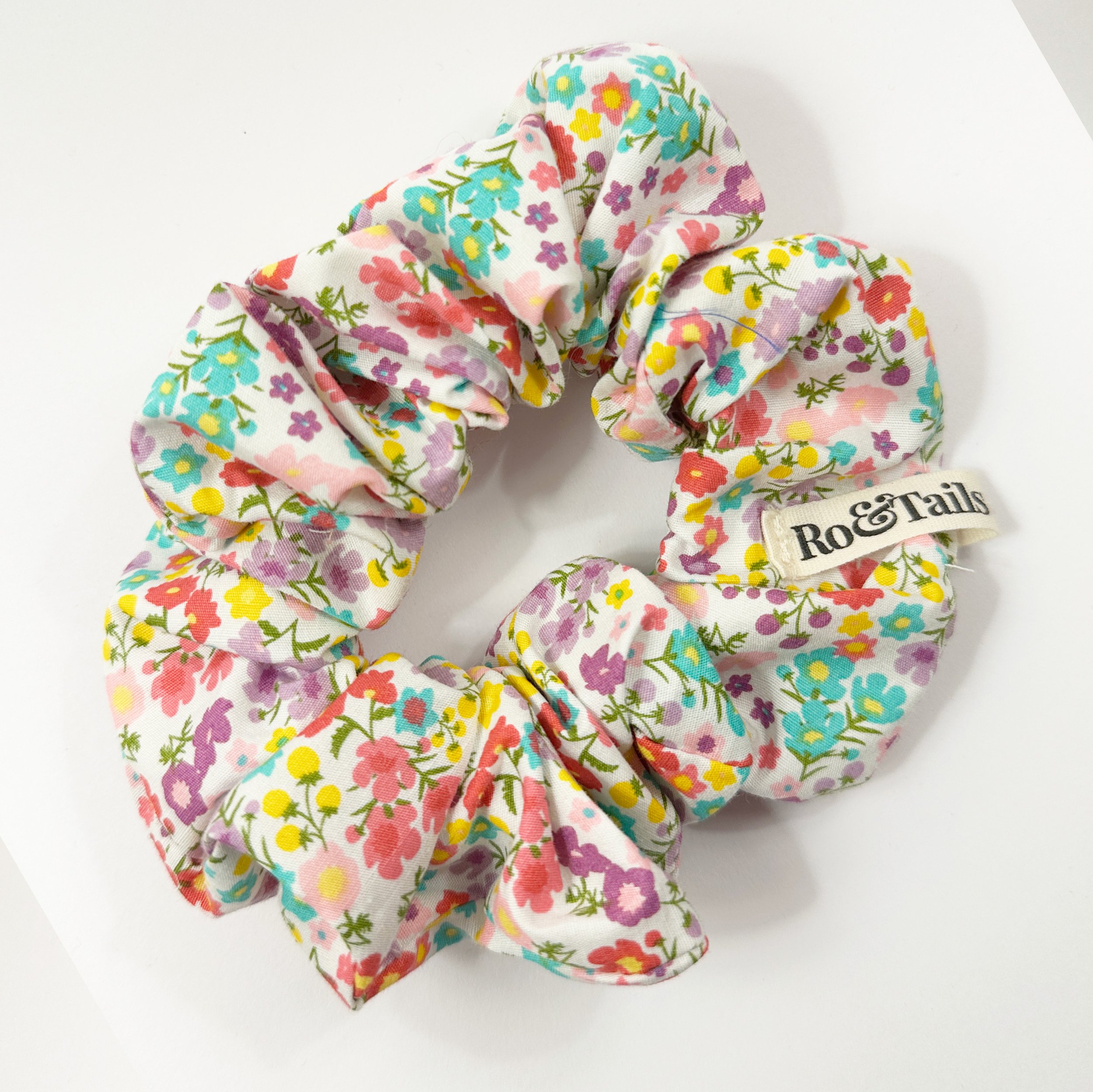 Scrunchie - Pink and White Ditsy Floral