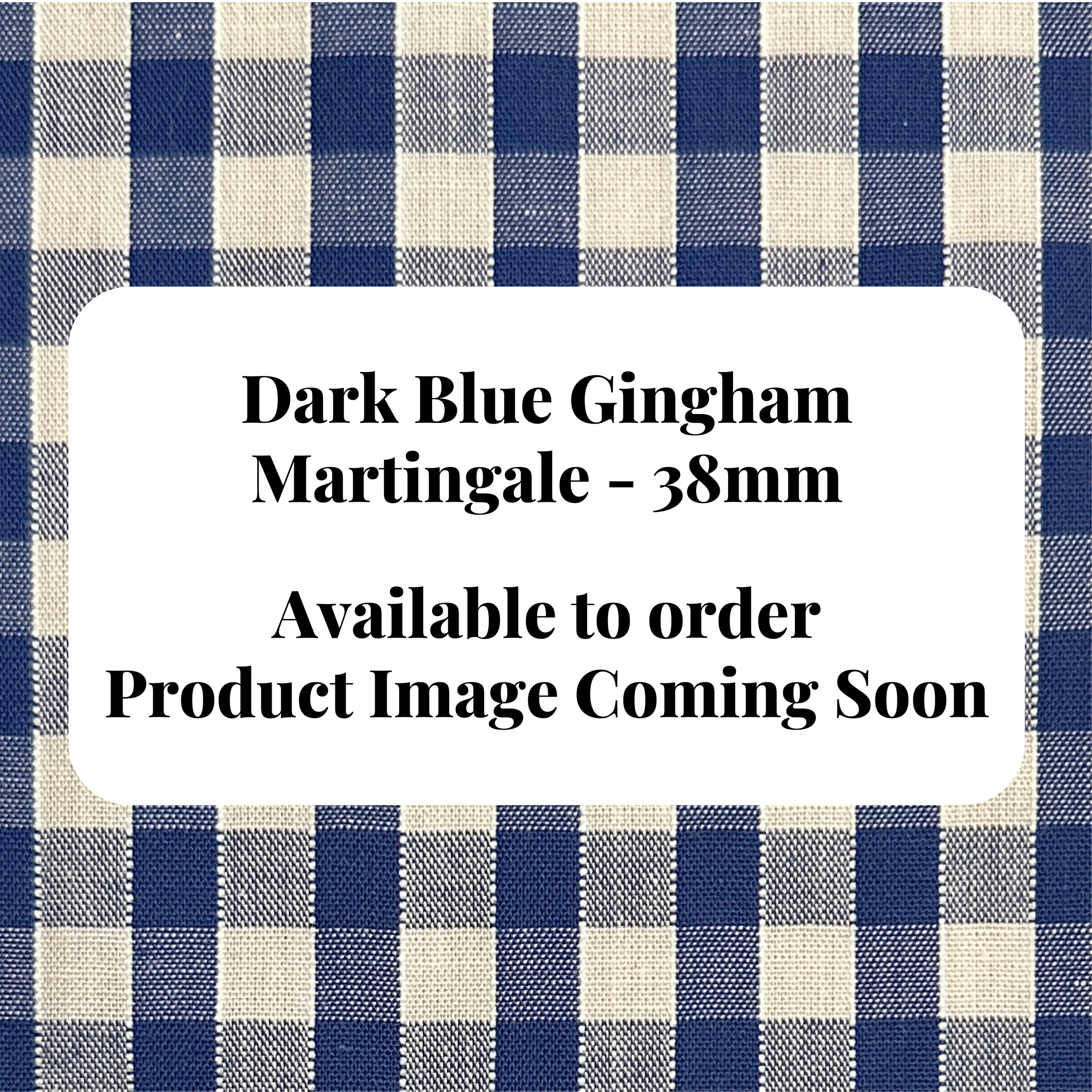 Martingale Dog Collar — Dark Blue Gingham — 38mm