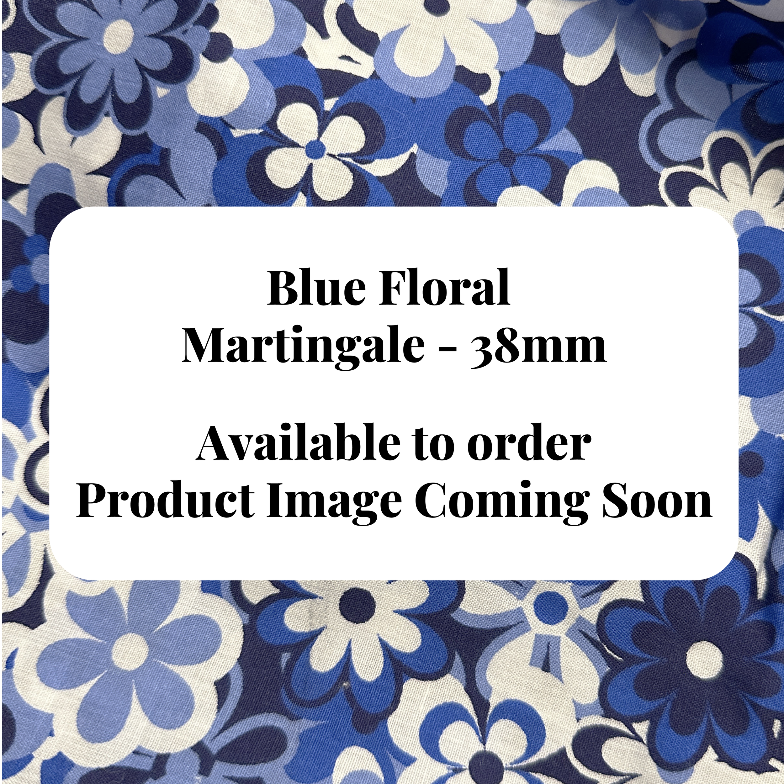 Martingale Dog Collar — Blue Floral — 38mm