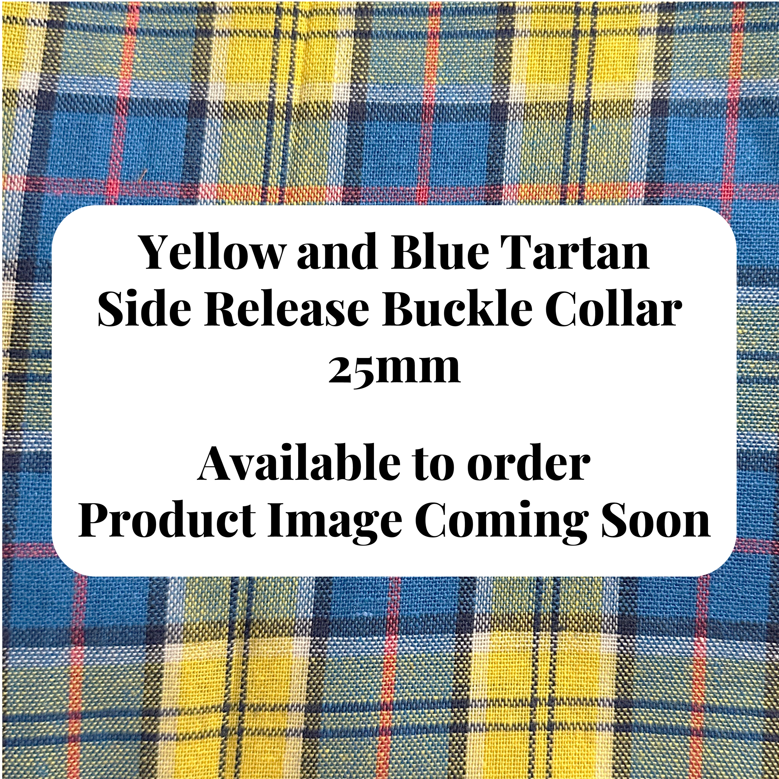 Side Release Buckle Collar - Yellow and Blue Tartan - 25mm