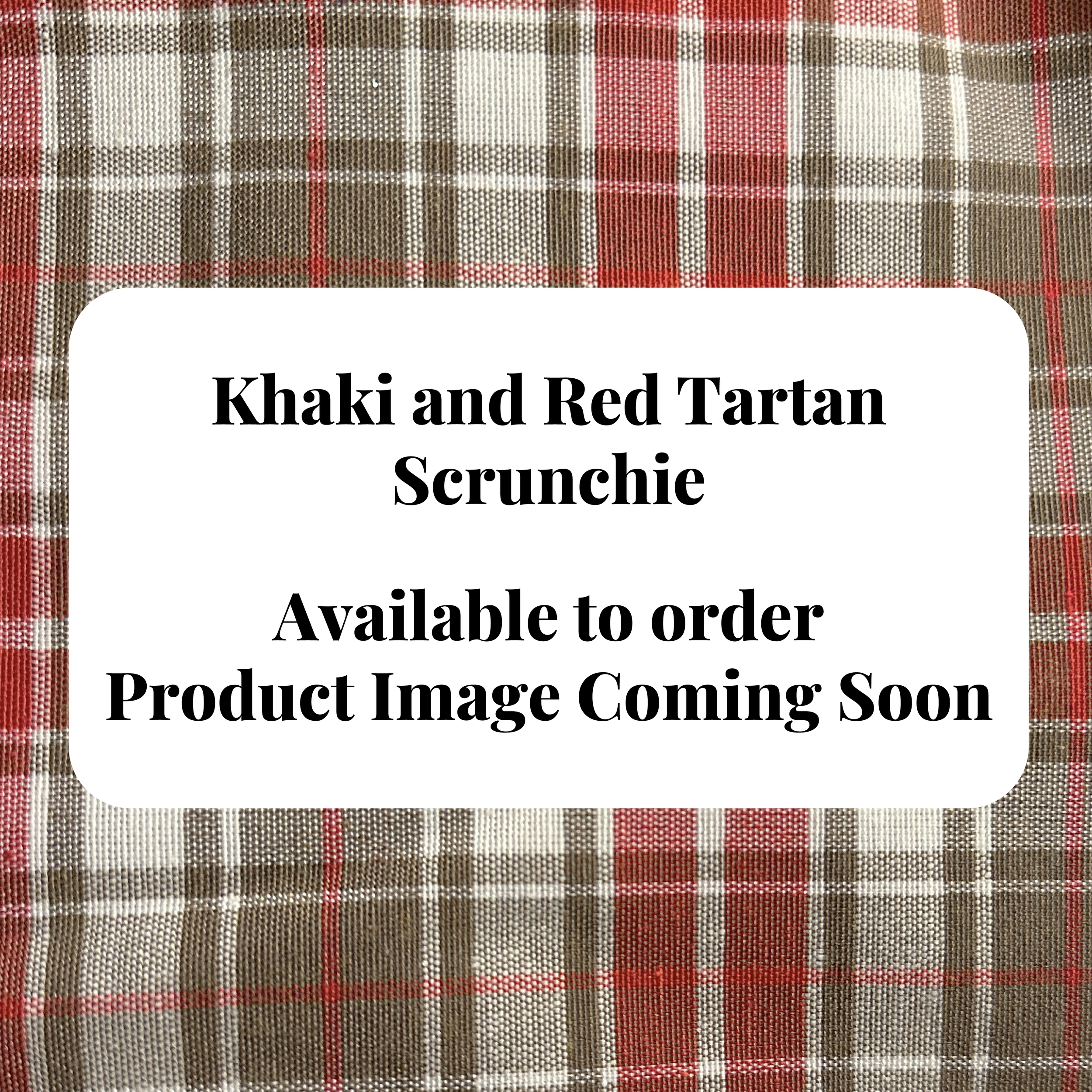 Scrunchie - Khaki and Red Tartan