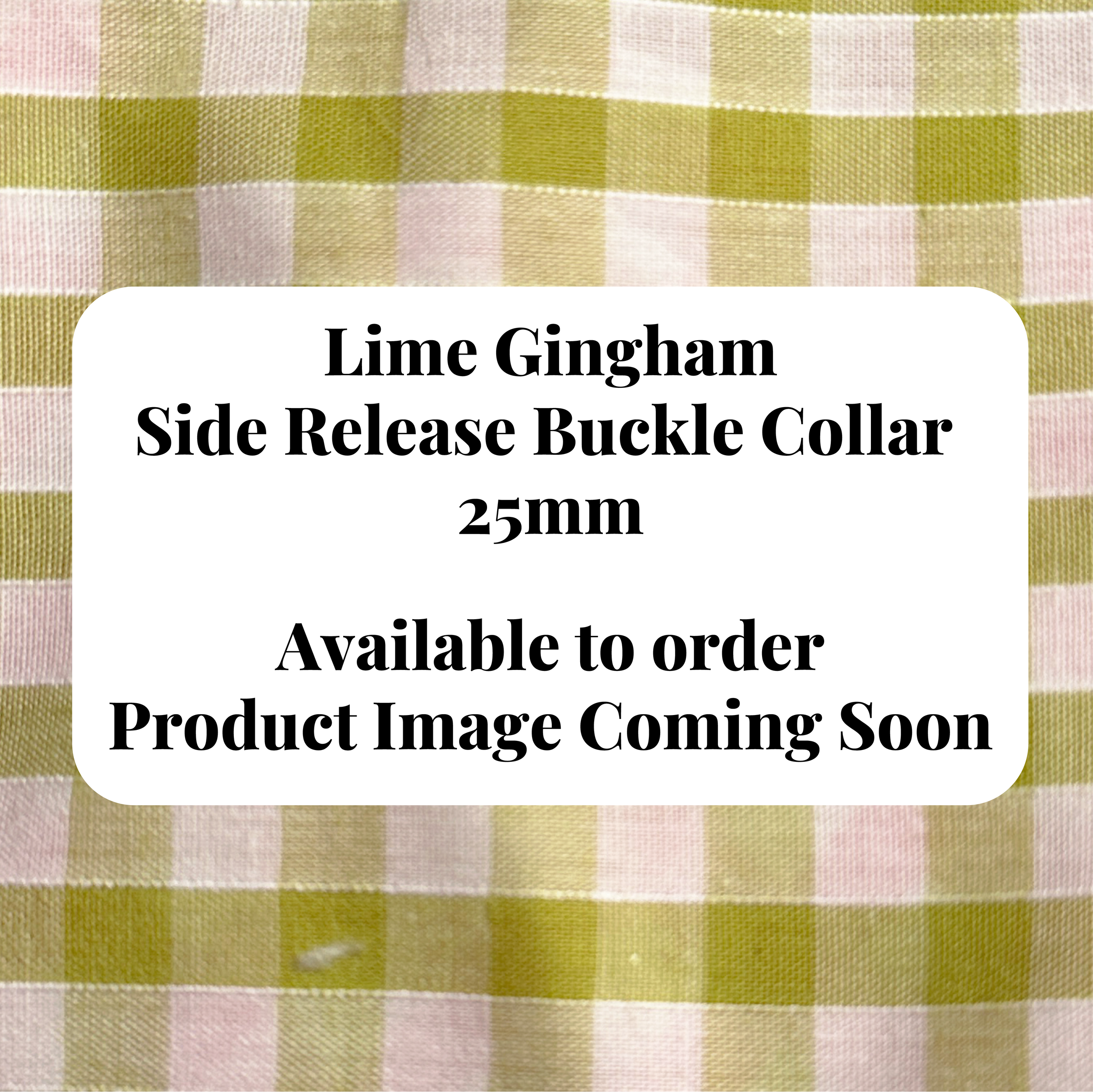Side Release Buckle Collar - Lime Gingham - 25mm