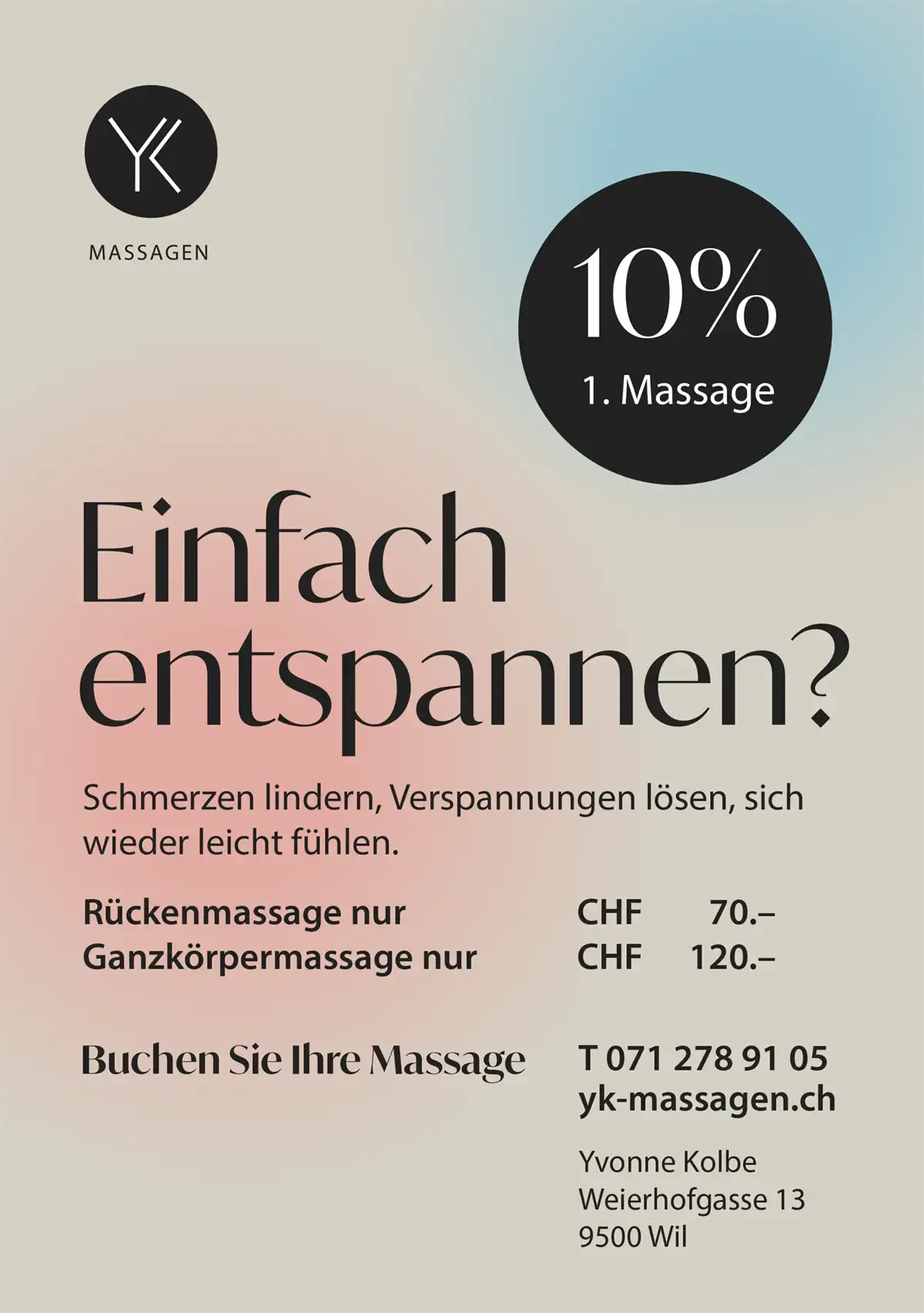 Massage in Wil - Einfach entspannen!
