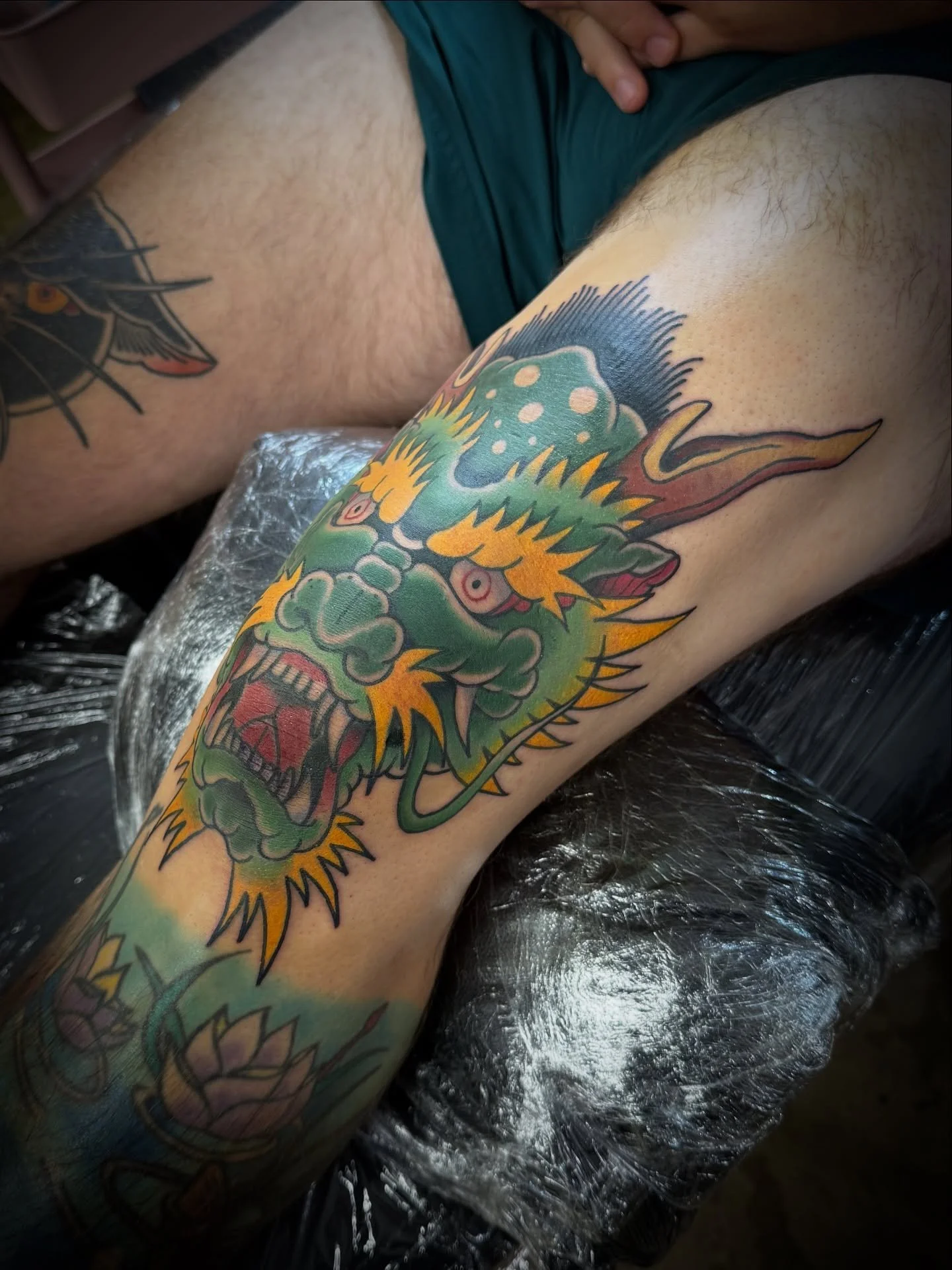 Dragon head 🐲 
Taking bookings @valentinestattoostudio goldsmithtattoo@gmail.com #tattoo #tattooartist #traditional #traditionaltattoo #leamingtonspa #loveleam #leamingtonspatattoo #goldsmithtattooer #warwickshire 
#valentinestattoostudio #tradtatto
