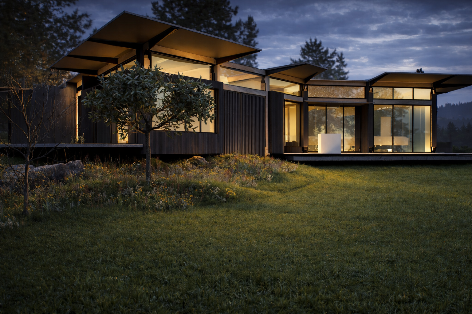 Twilight glow over modern architecture.png