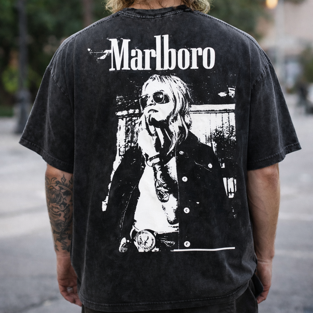 MARLBORO Acid Wash Oversize T-shirt