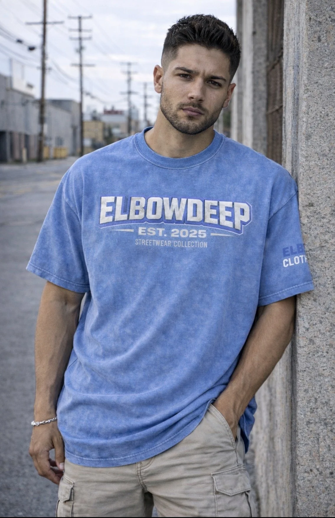 Blue Snow Washed Oversized