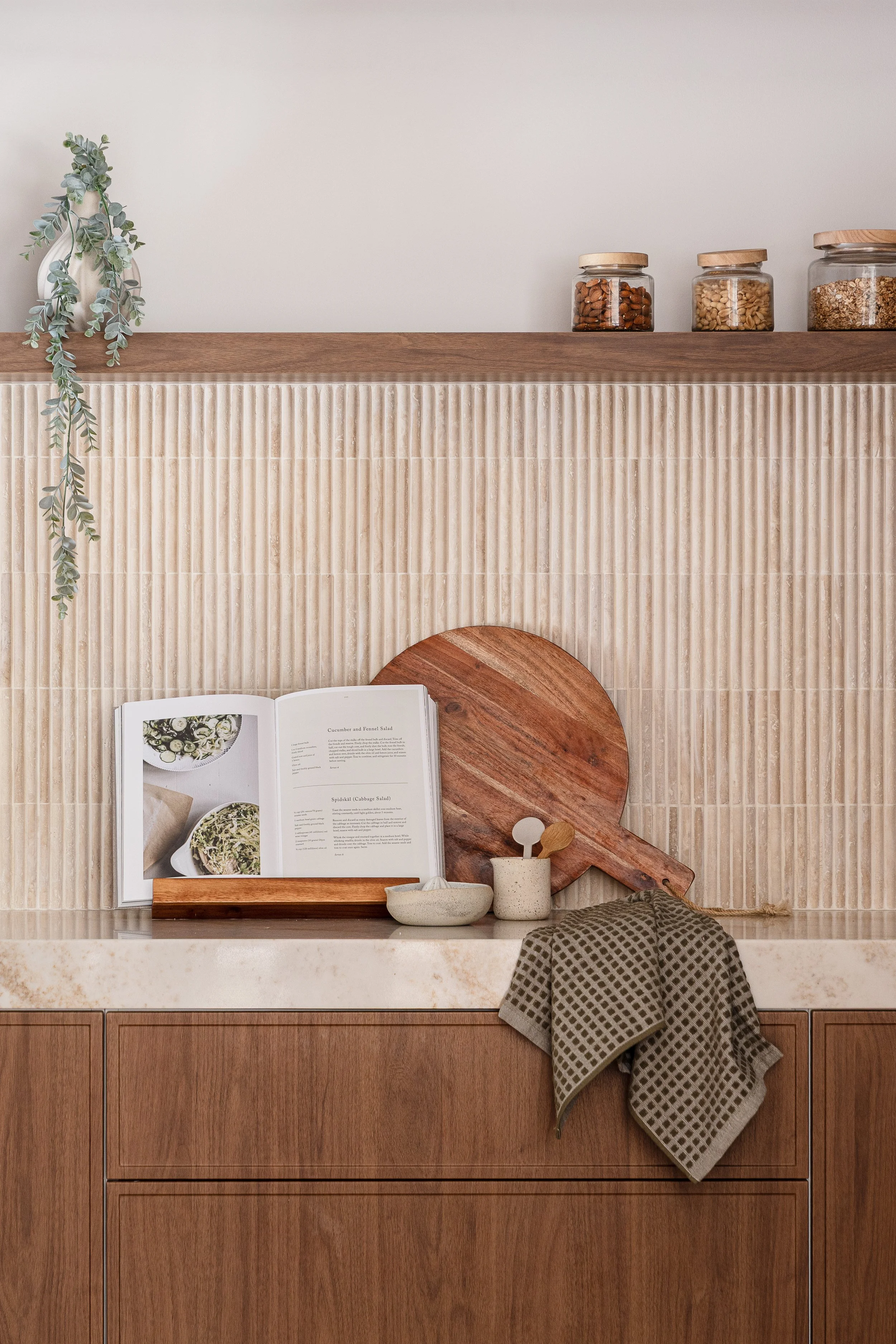 mid-century-modern-walnut-travertine-kitchen-butlers-pantry-open-shelving