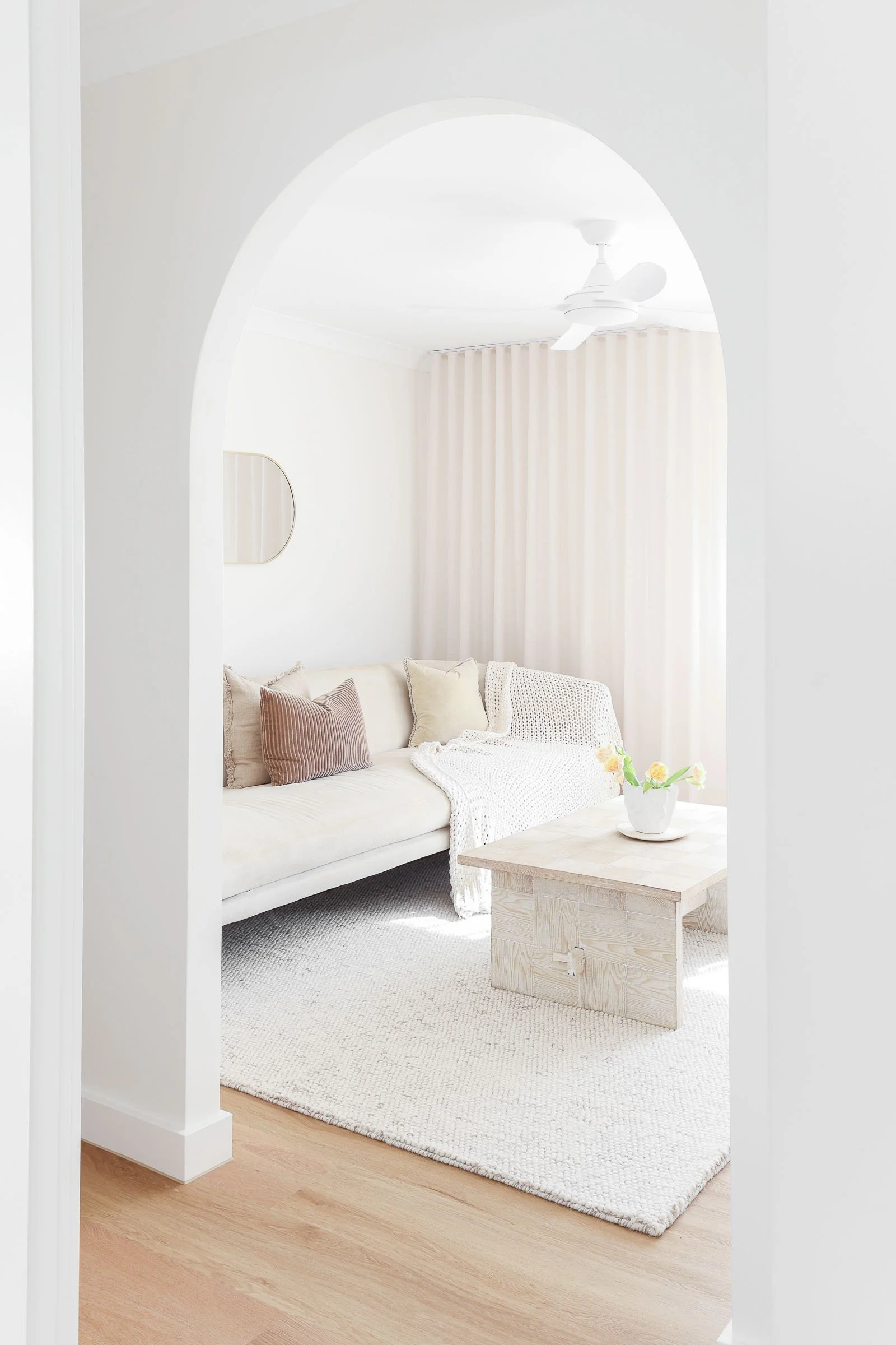 arch doorway to living room