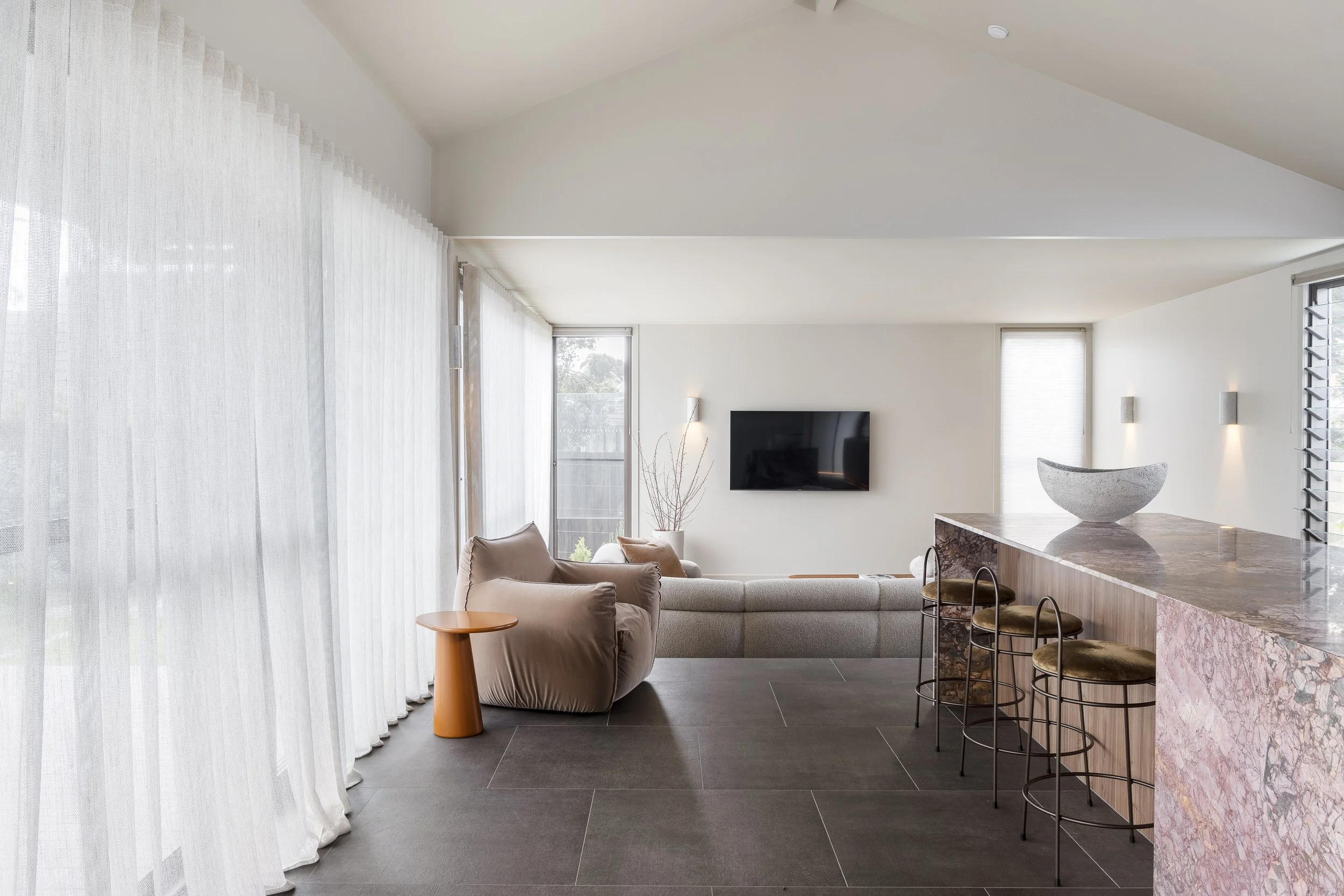 modern industrial colour open living and kitchen