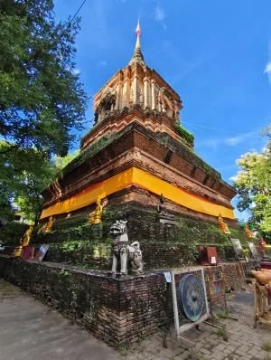 The lanna ancient and authentic appearance stupa at Wat Lok Molee
