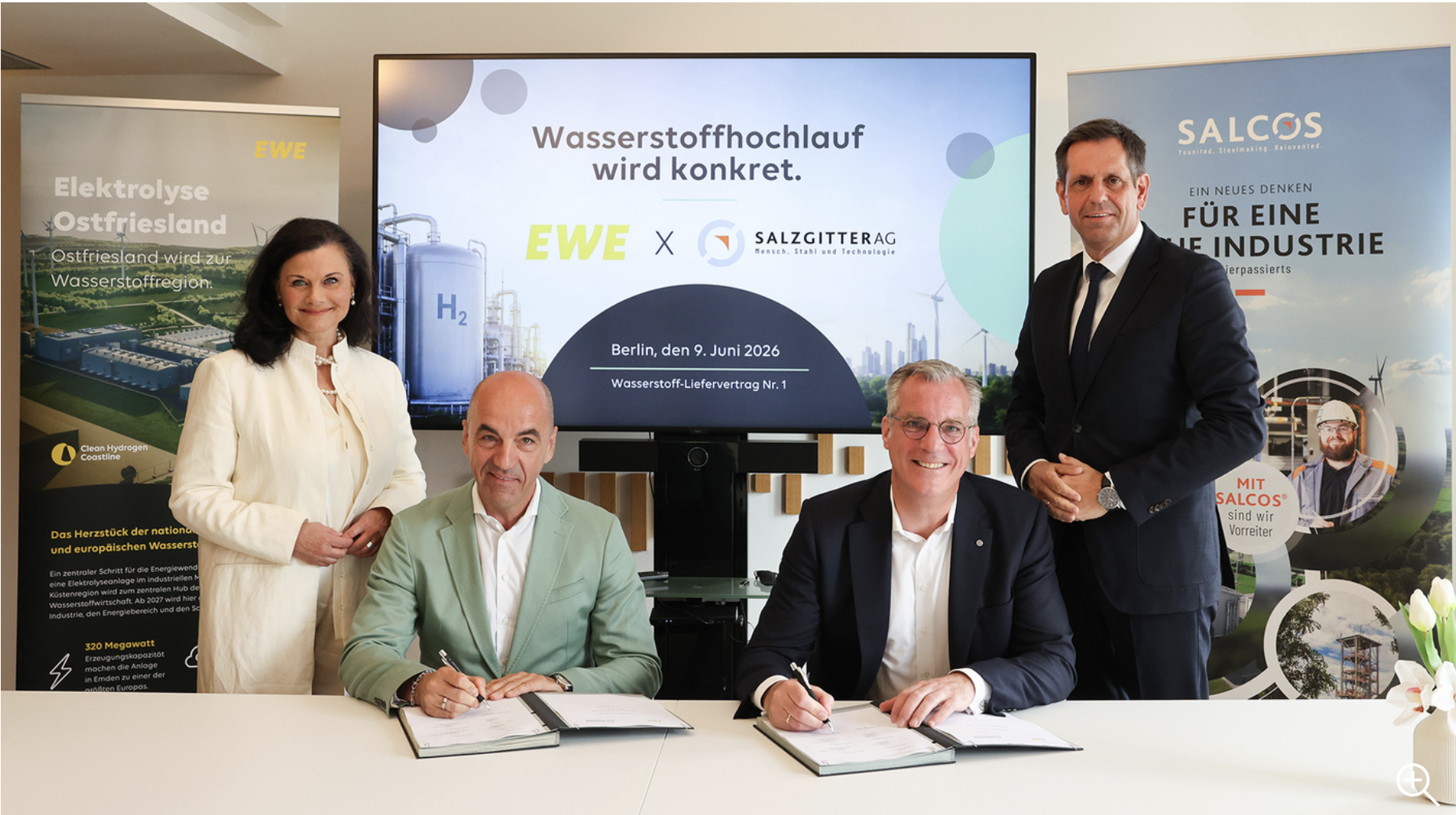 Salzgitter and EWE finalise contract for the supply of green hydrogen