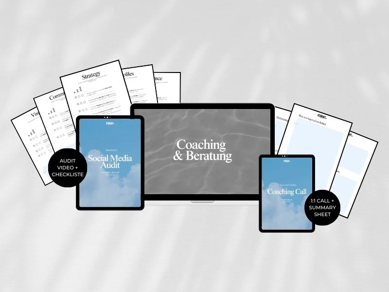 Mockup für Coaching und Beratung im Social Media Bereich mit Social Media Audit und 1:1 Coaching Call