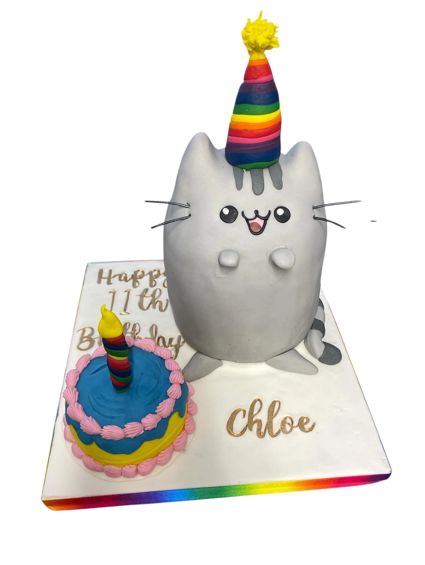 Pusheen party cat #chocolate sponge cake with chocolate cream filling.  #pusheenthecat