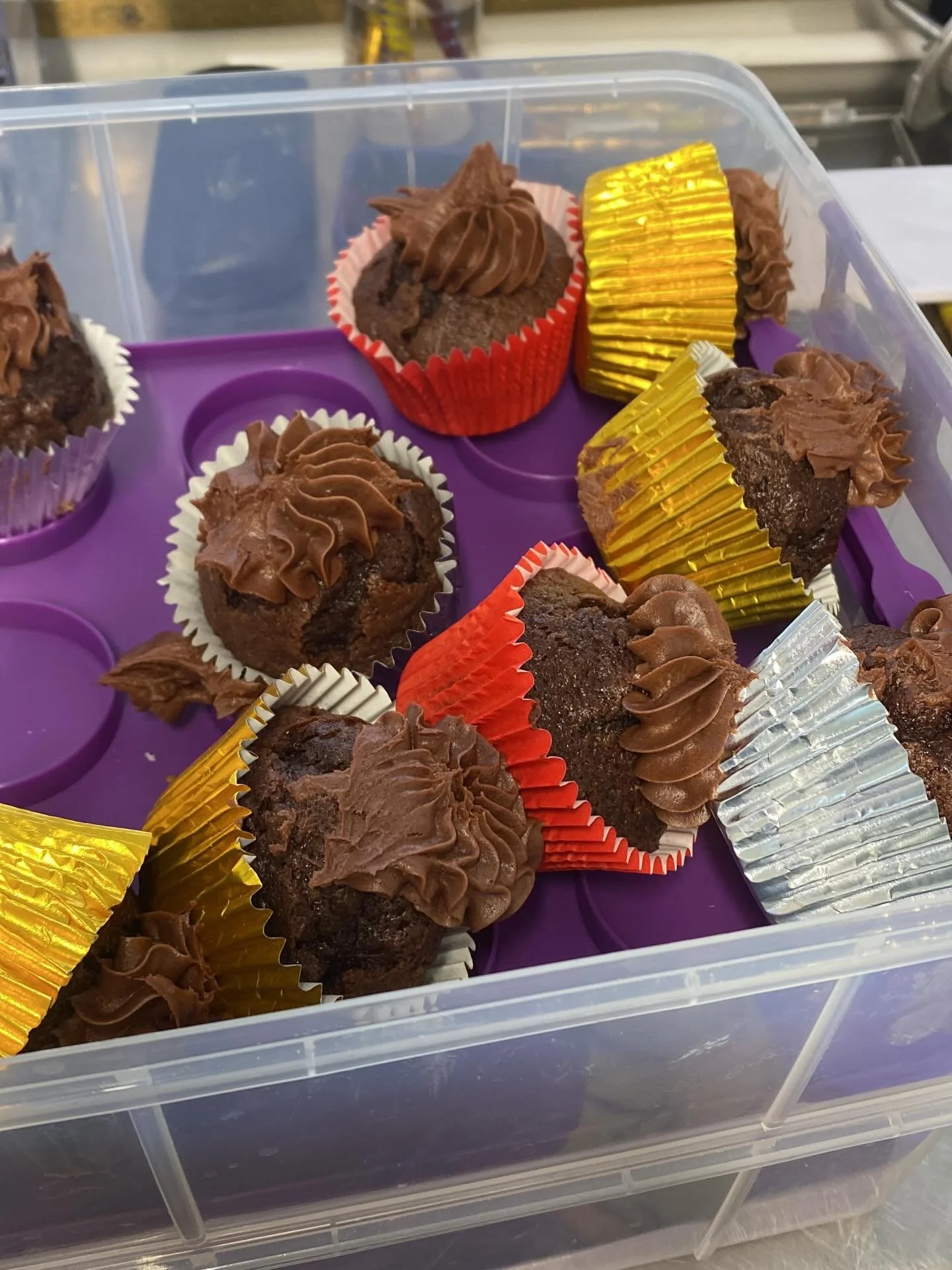 When you bake for friends and then tip them over.  Oops.