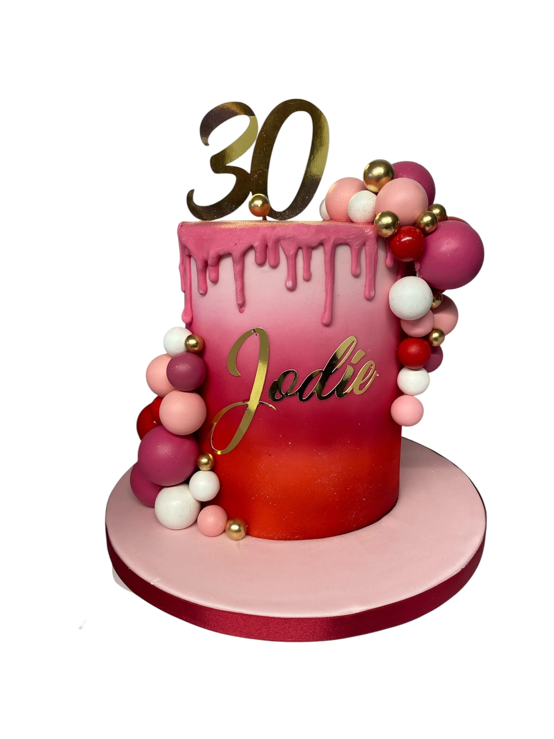 Red and Pink Balls Cake