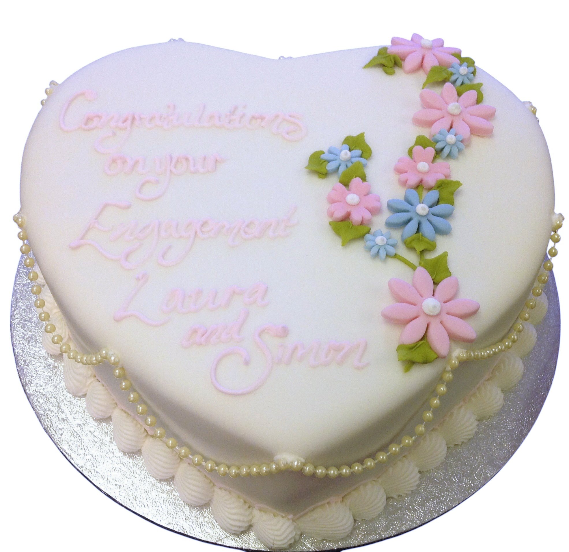 Engagement Heart Shaped cake