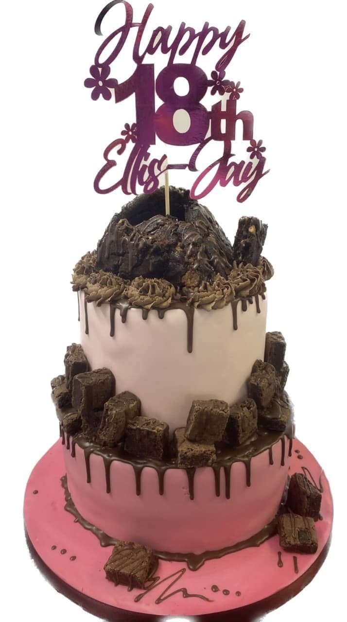 Cookies and Brownies 2 Tier Cake
