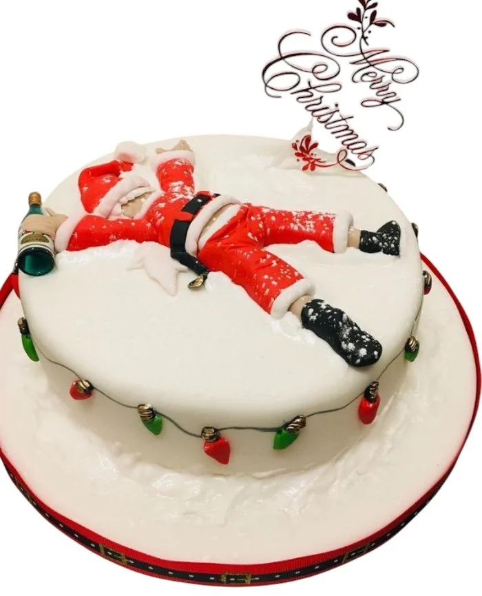 Tired Santa Cake