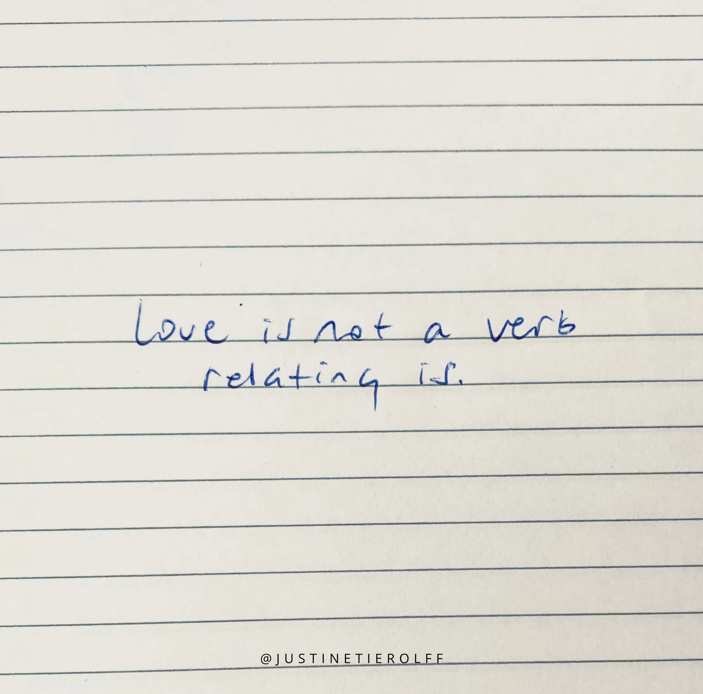 Love is not a verb
Relating is
.
Love &iacute;s
Whether you love or not
.
.
.
#love #relating #truth #allislove #loveisall