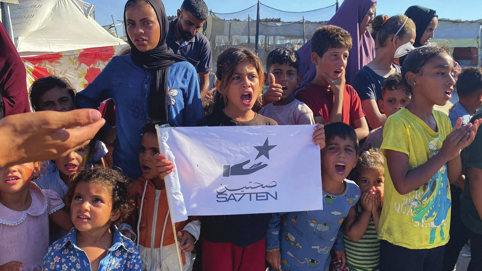These are the children this school belongs to. Tal al-Hawa, Gaza · Sa7ten field operations.
