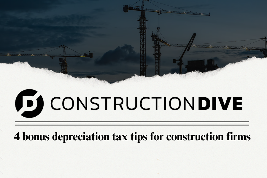 4 bonus depreciation tax tips for construction firms