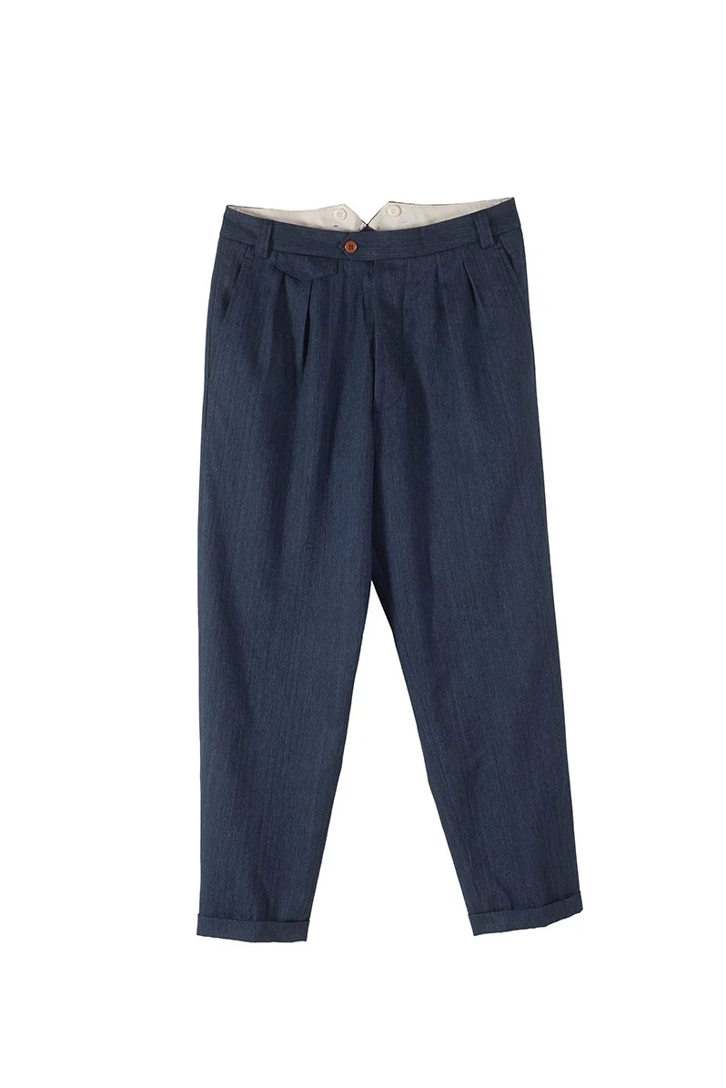 Allison Trousers - Spinato Blue
